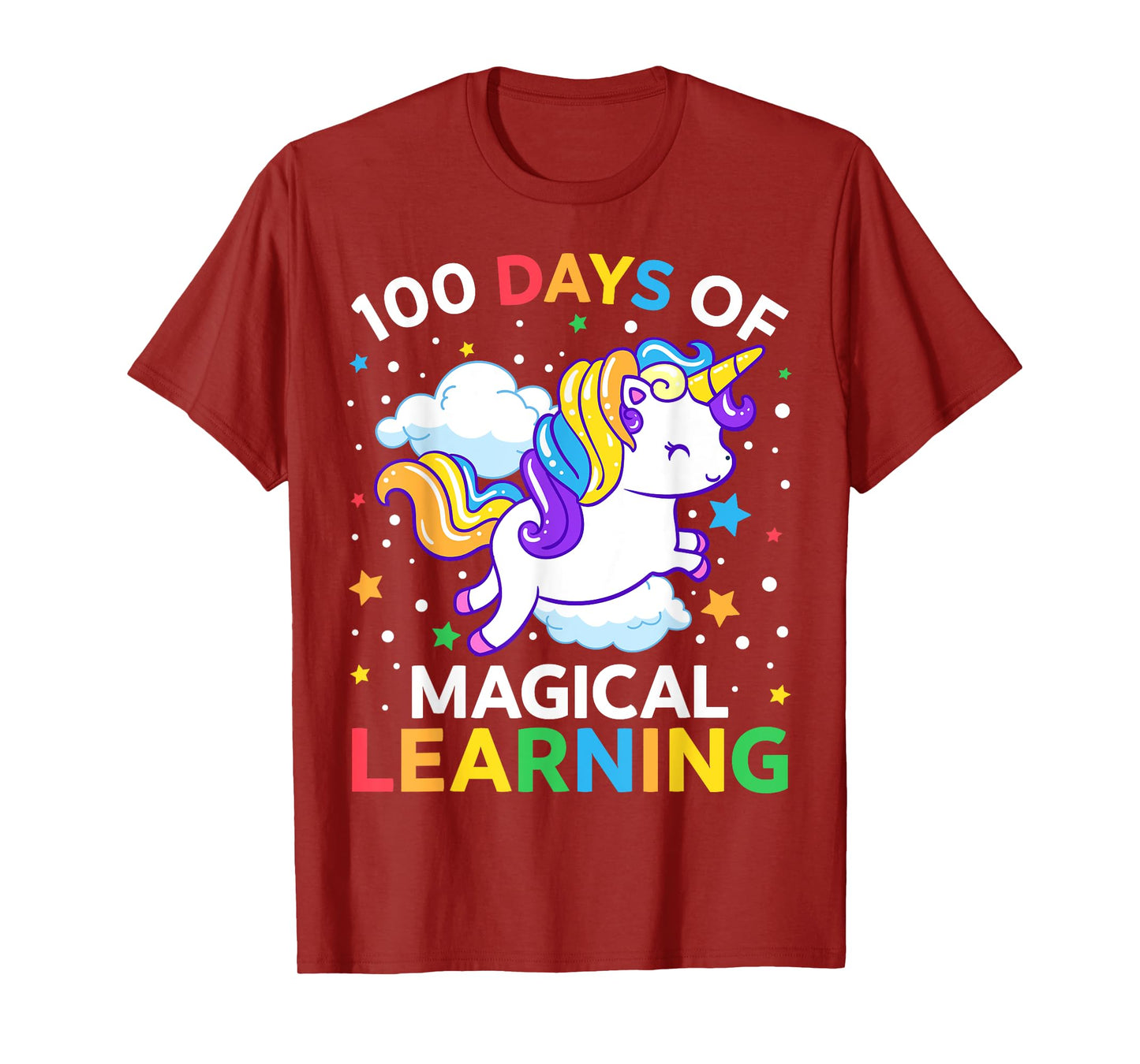 100th Day of School Unicorn Girls 100 Days of Kindergarten T-Shirt