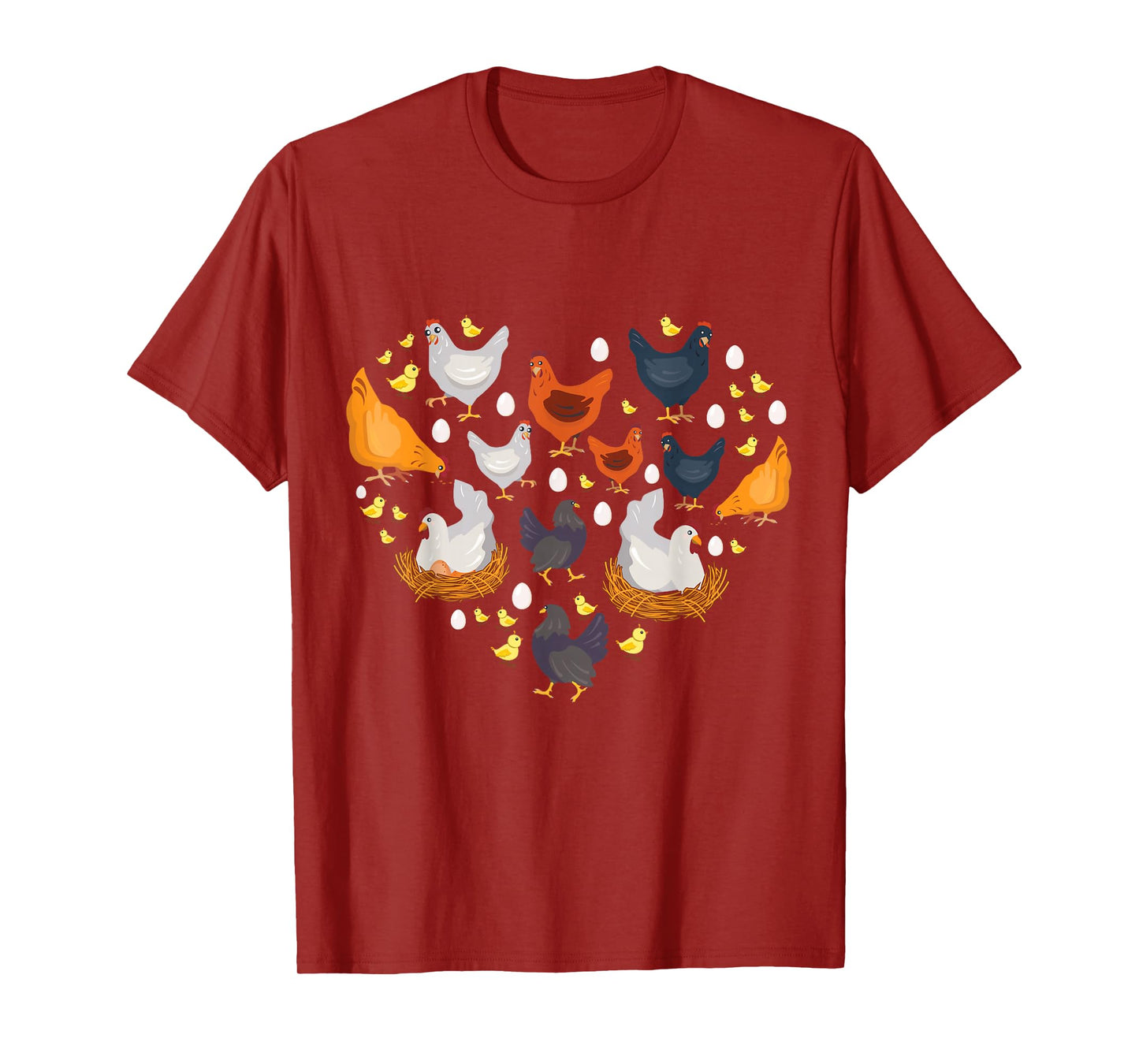 Chickens heart love chicken lady women men kids farmer gift T-Shirt