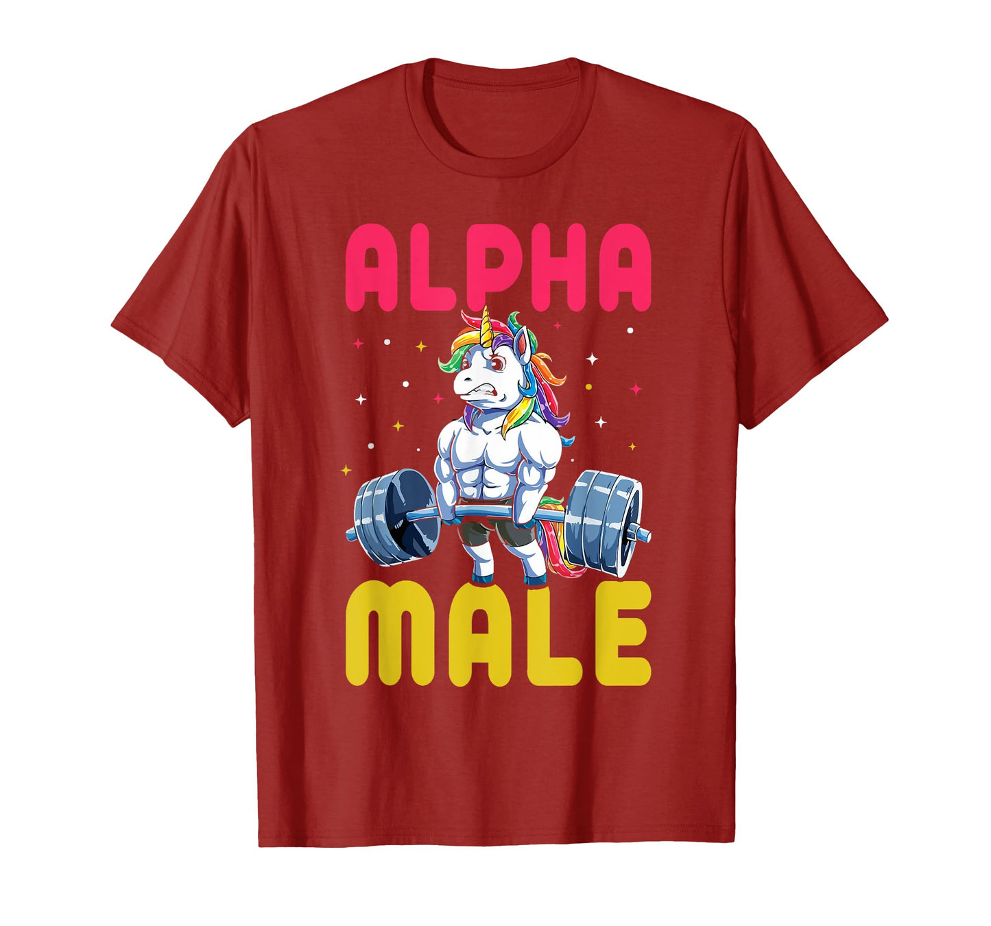 Alpha Male Men Unicorn Funny Weightlifting Workout Gym T-Shirt
