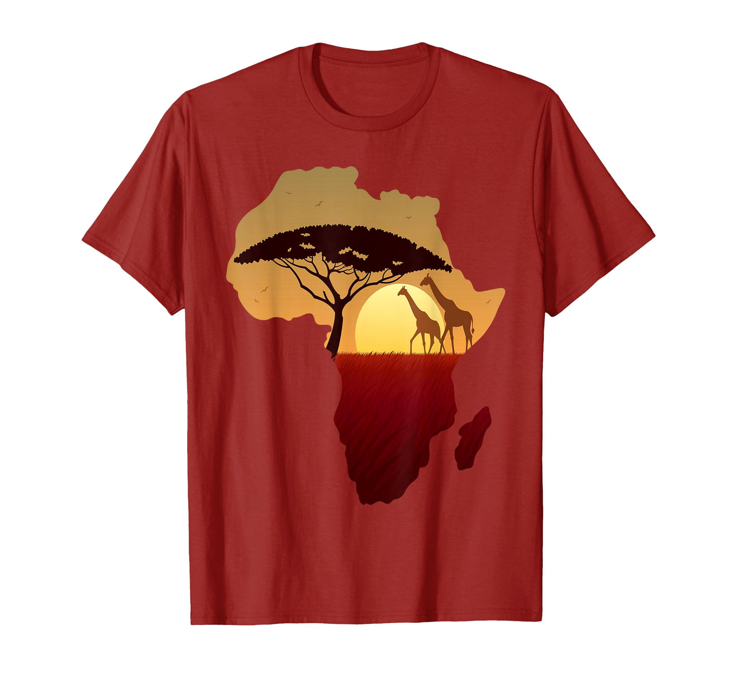 Africa T-Shirt Giraffe Map Dad South Animals Big Five Safari T-Shirt
