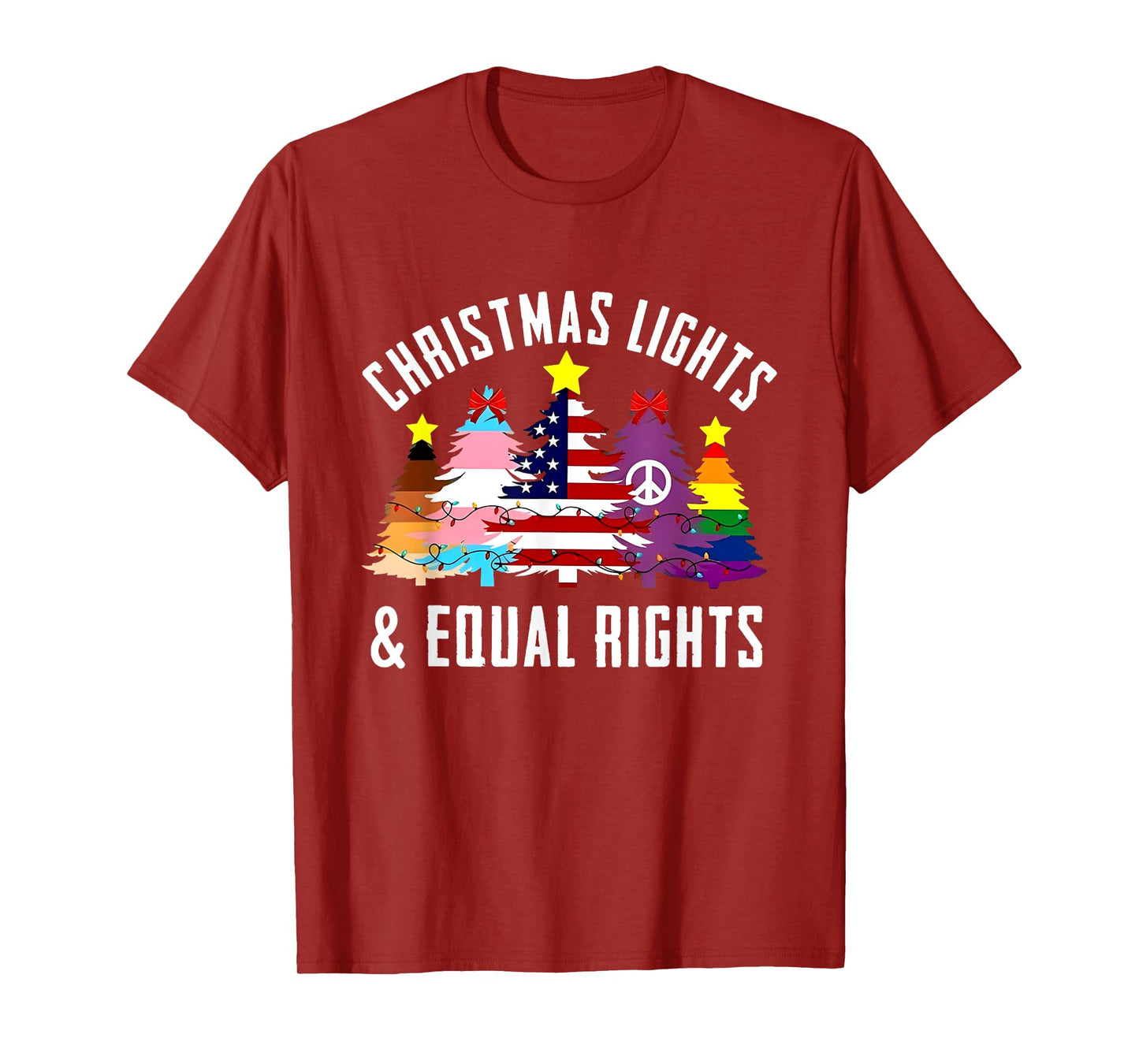 Funny LGBTQ Xmas Shirt - Christmas Lights And Equal Rights LGBTQ T-Shirt
