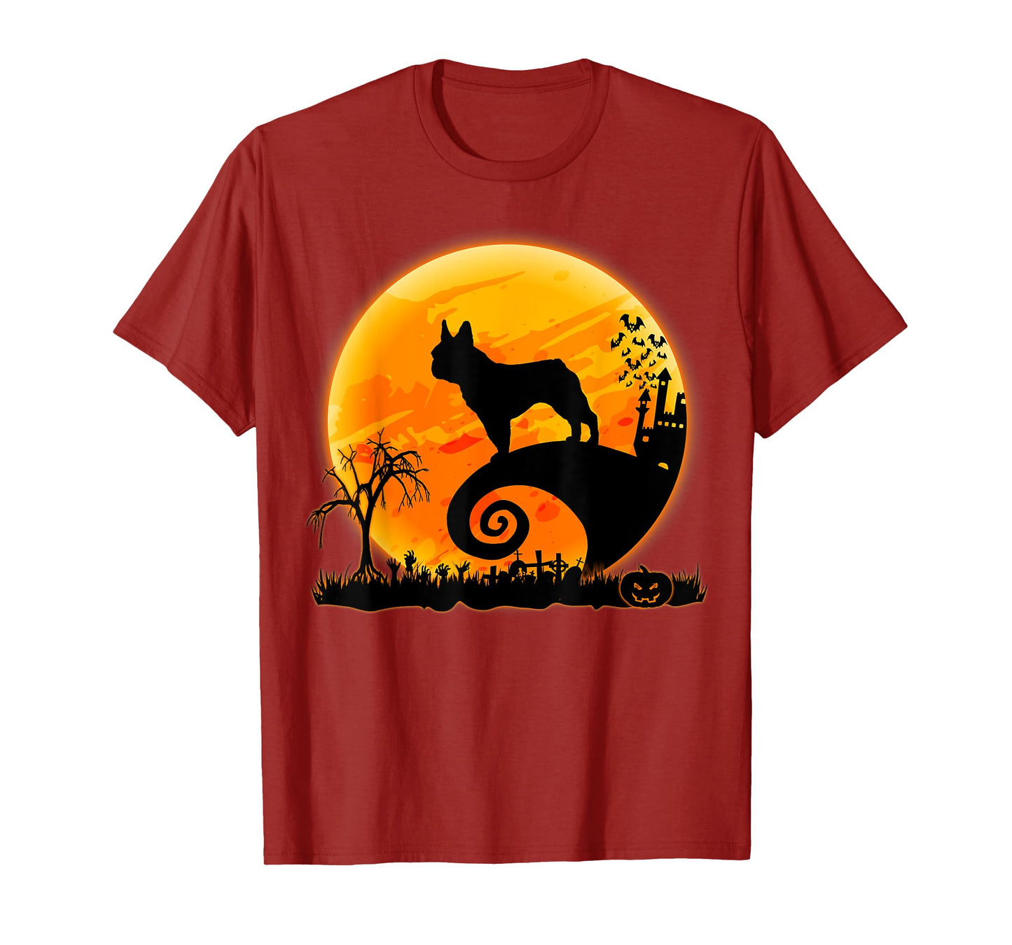 French Bulldog Dog And Moon Funny Halloween Costume T-Shirt