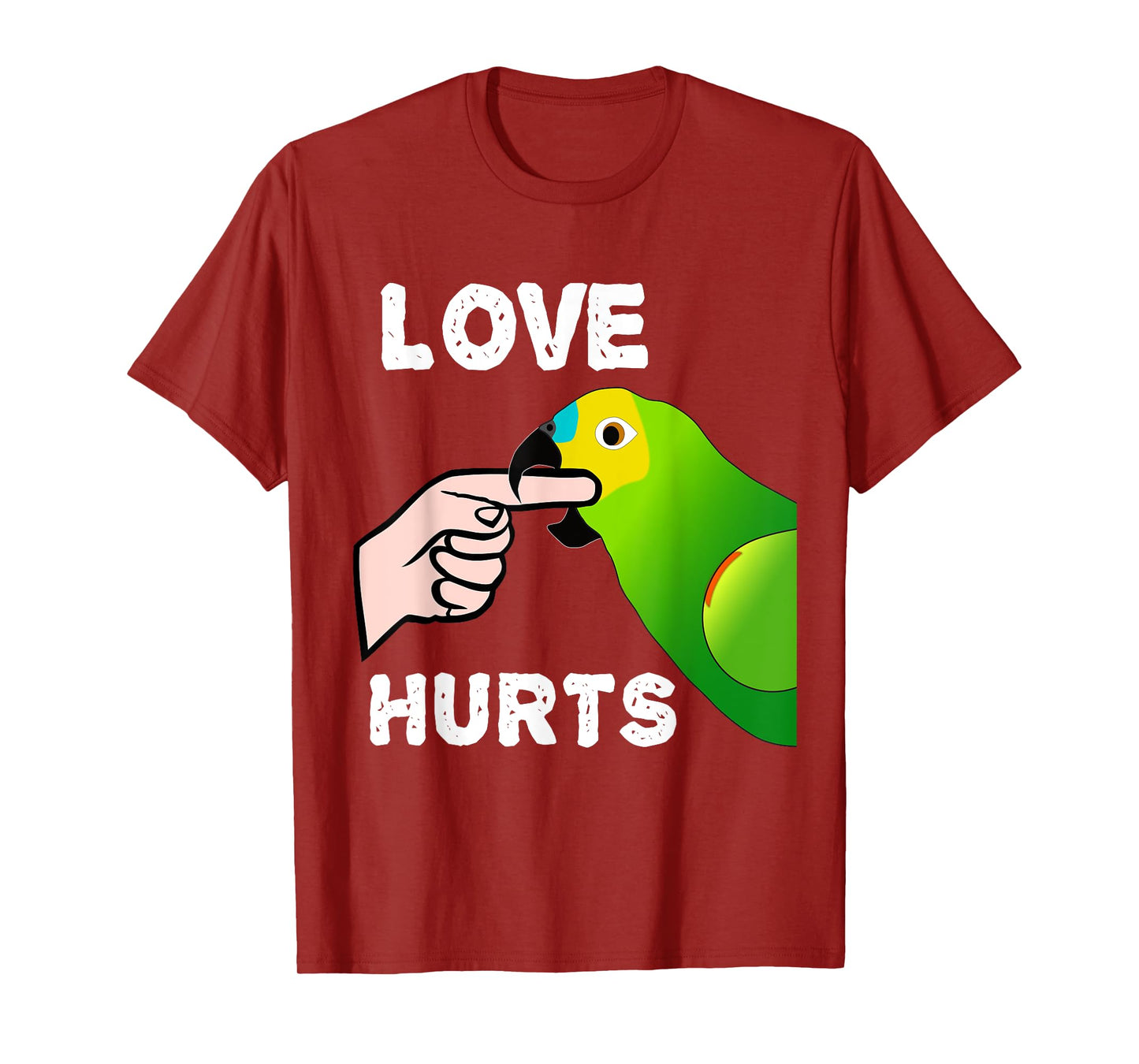 Love Hurts Blue Fronted Amazona Parrot T-Shirt