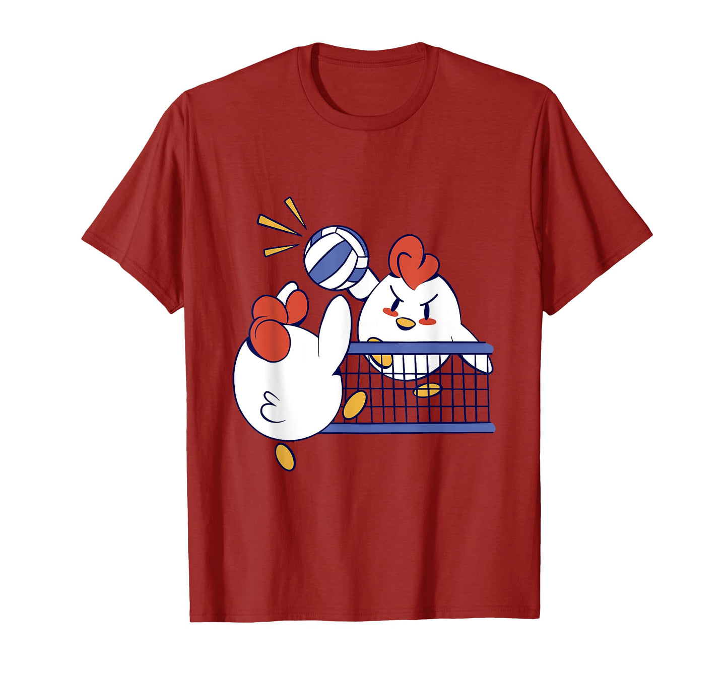 Roosters Playing Volleyball - Cute Chicken Volleyball T-Shirt