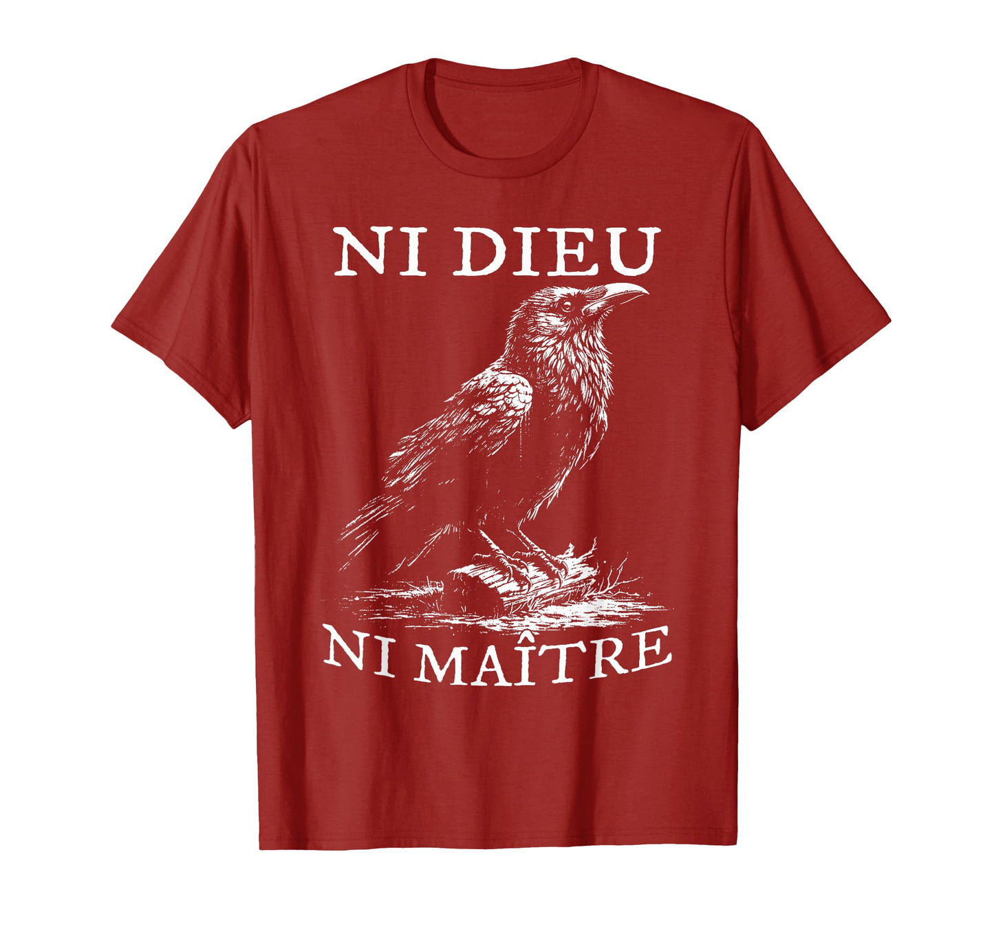 No God No Masters, Ni Dieu Ni Maitre, Retro Crow Bird T-Shirt