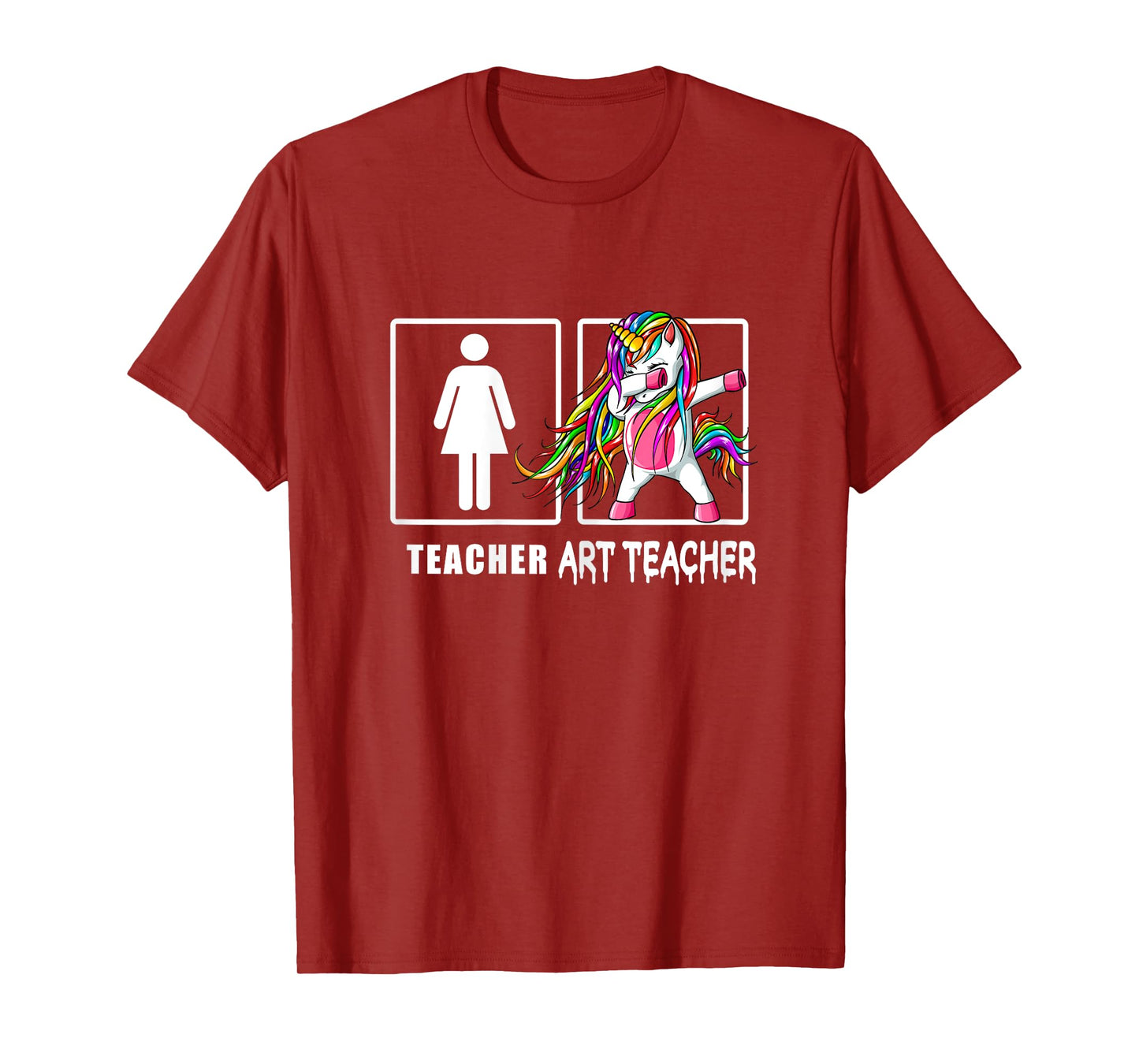 Cute Art Teacher Magical Dabbing Unicorn Gift Funny Artist Women T-Shirt