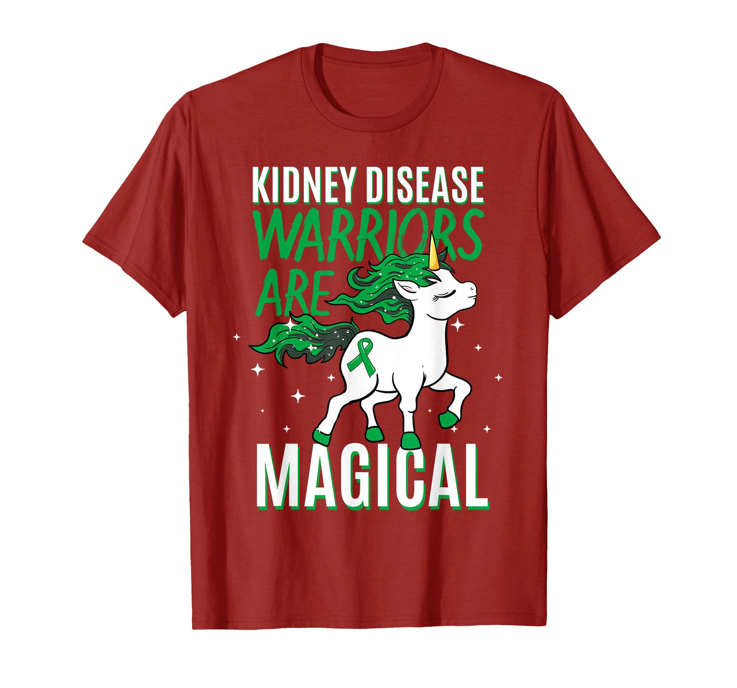 Kidney Disease Warrior Magical Unicorn Green Organ Donor T-Shirt