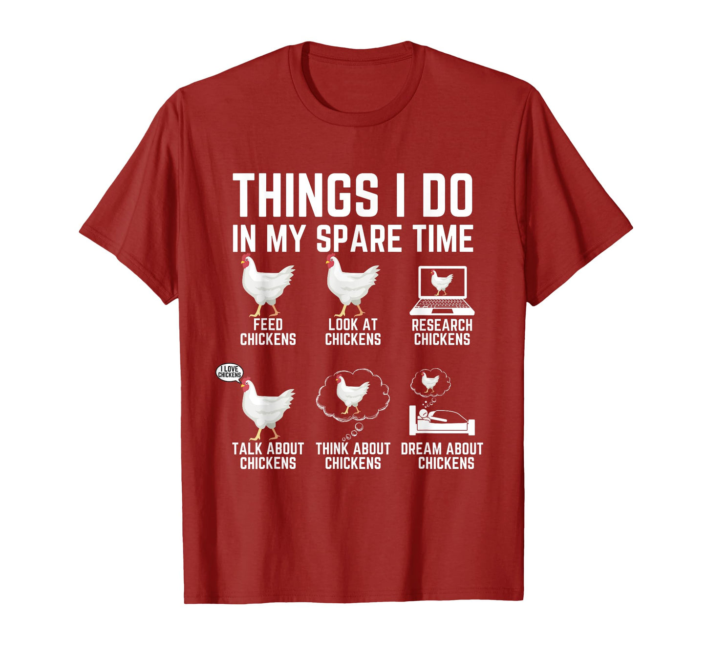 Things I Do In My Spare Time Funny Farmar Farm Chicken Lover T-Shirt