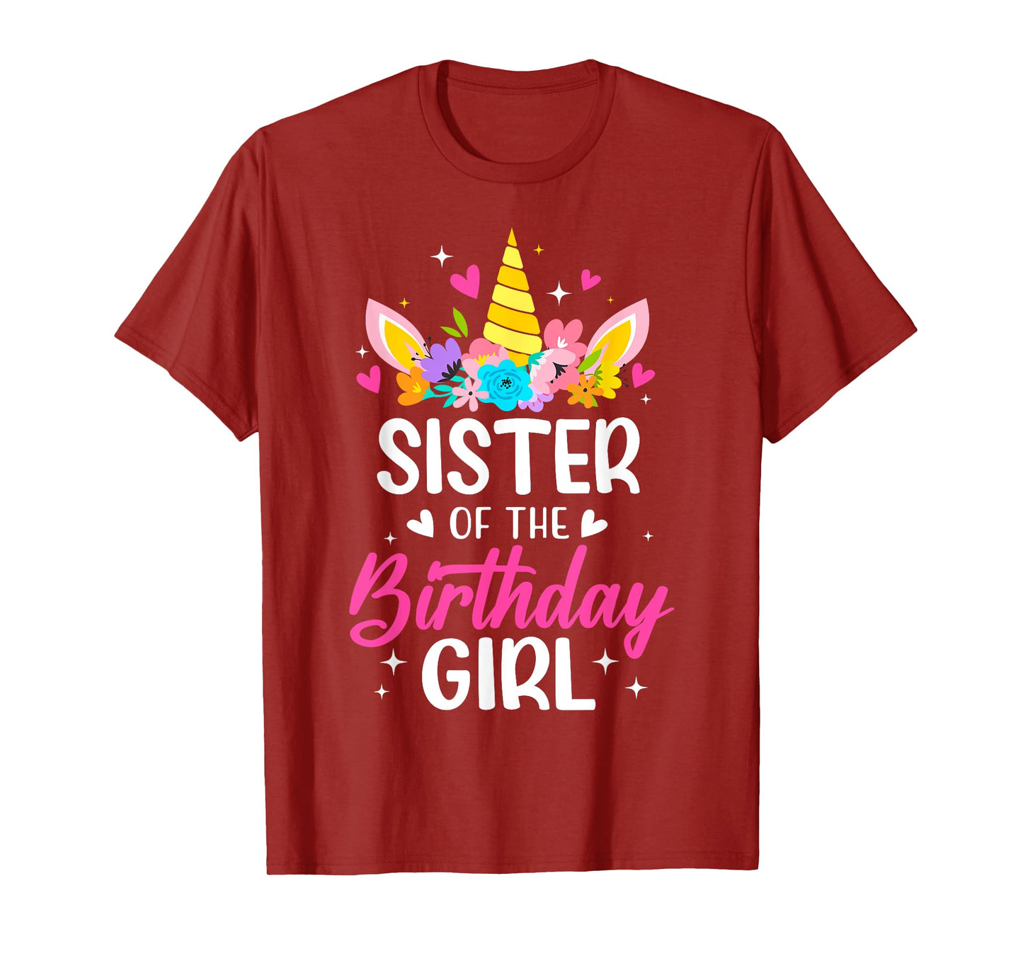 Sister Of The Birthday Girl Unicorn Bday Party Family T-Shirt