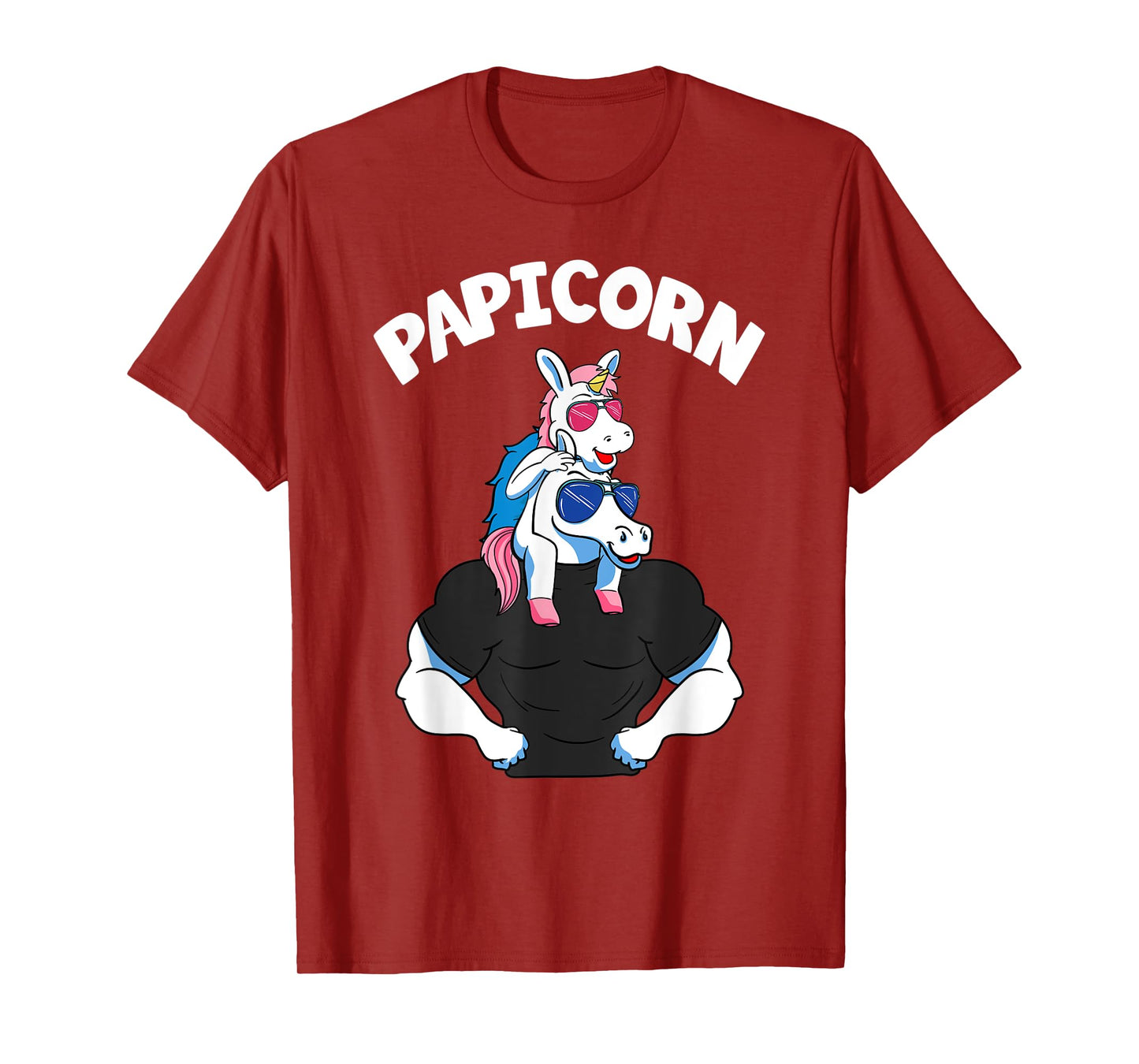 Papicorn 1 Kid Papi Pink Unicorn Hispanic Father Daughter T-Shirt