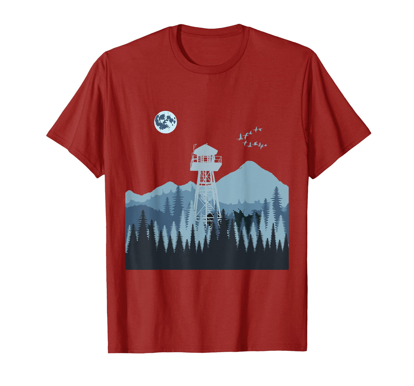 Mountain Forest Fire Lookout Tower T-Shirt
