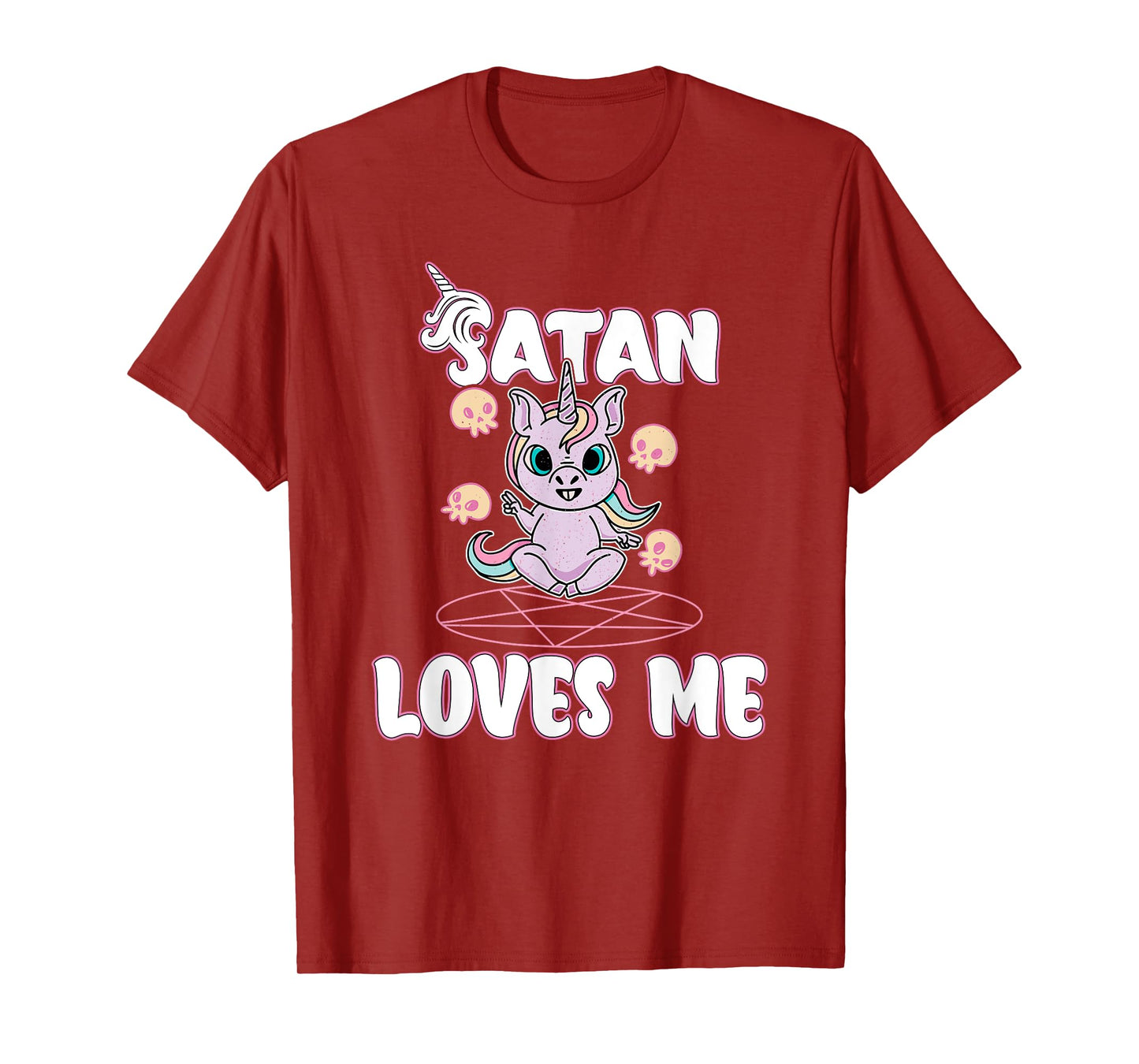 Satan Loves Me - Satanic Unicorn Satanism Baphomet T-Shirt