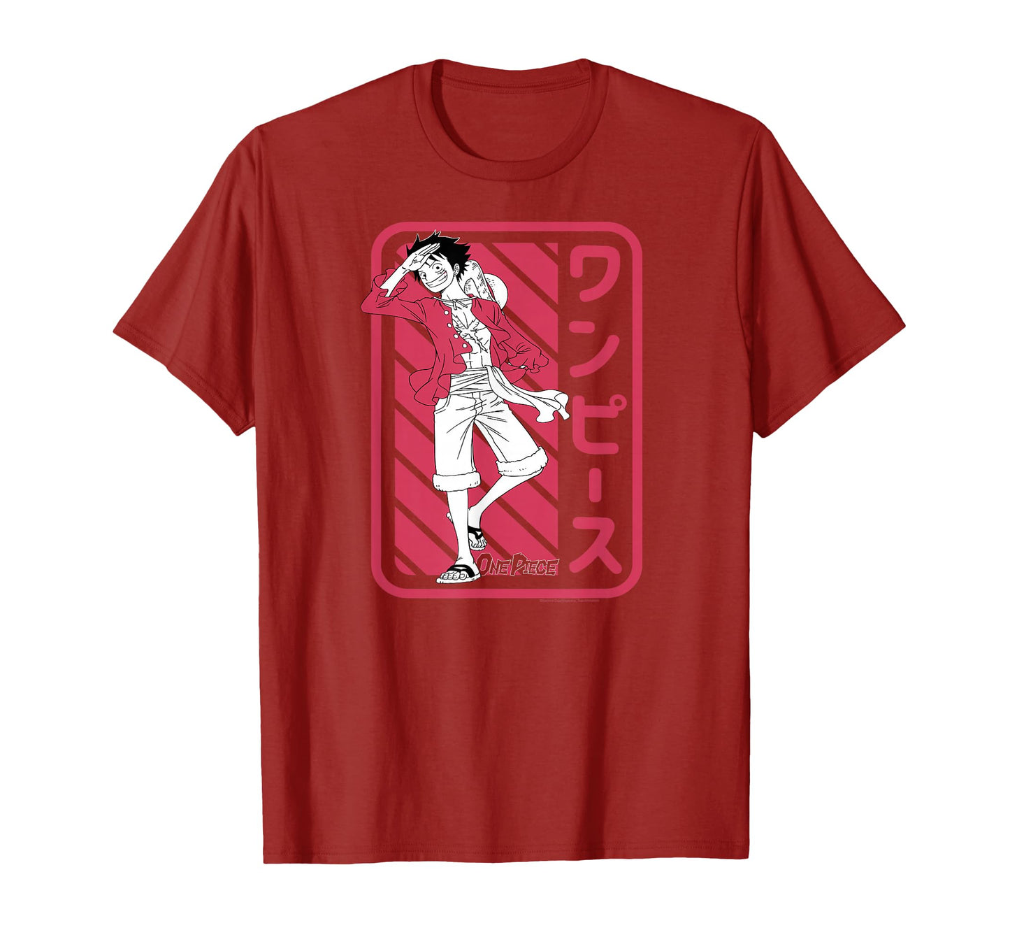 One Piece Anime White and Red Monkey D. Luffy T-Shirt