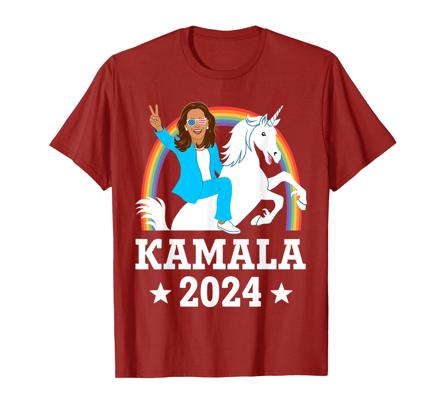 Kamala 2024 - Kamala Harris Riding Unicorn Funny T-Shirt
