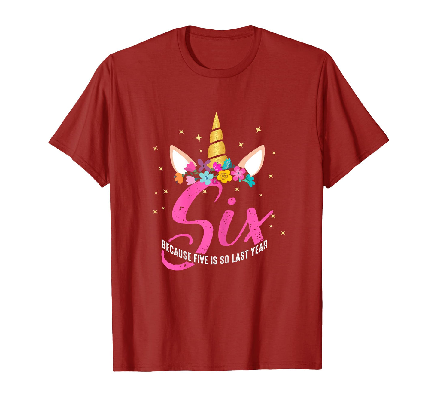 6 Years Old Birthday Girl Gifts Unicorn 6th Birthday T-Shirt