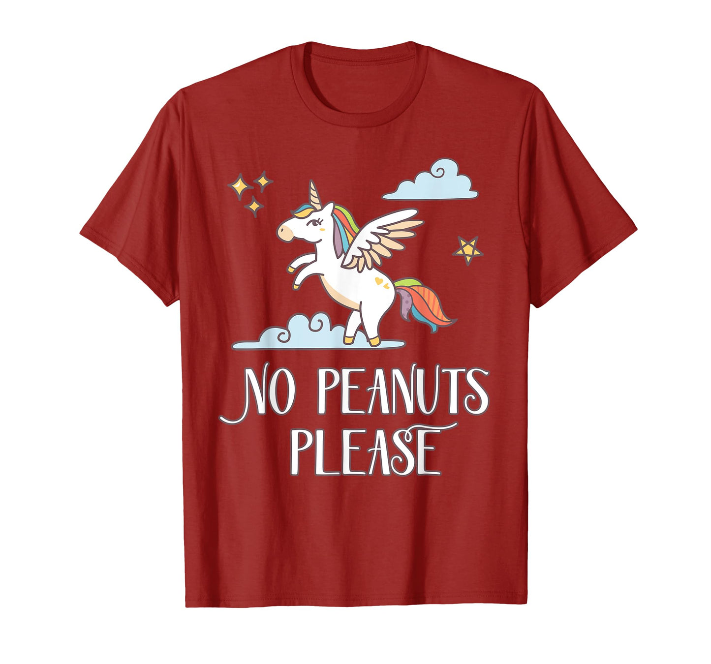 No Peanuts Please - Unicorn Theme Tshirt for Peanut Allergy T-Shirt