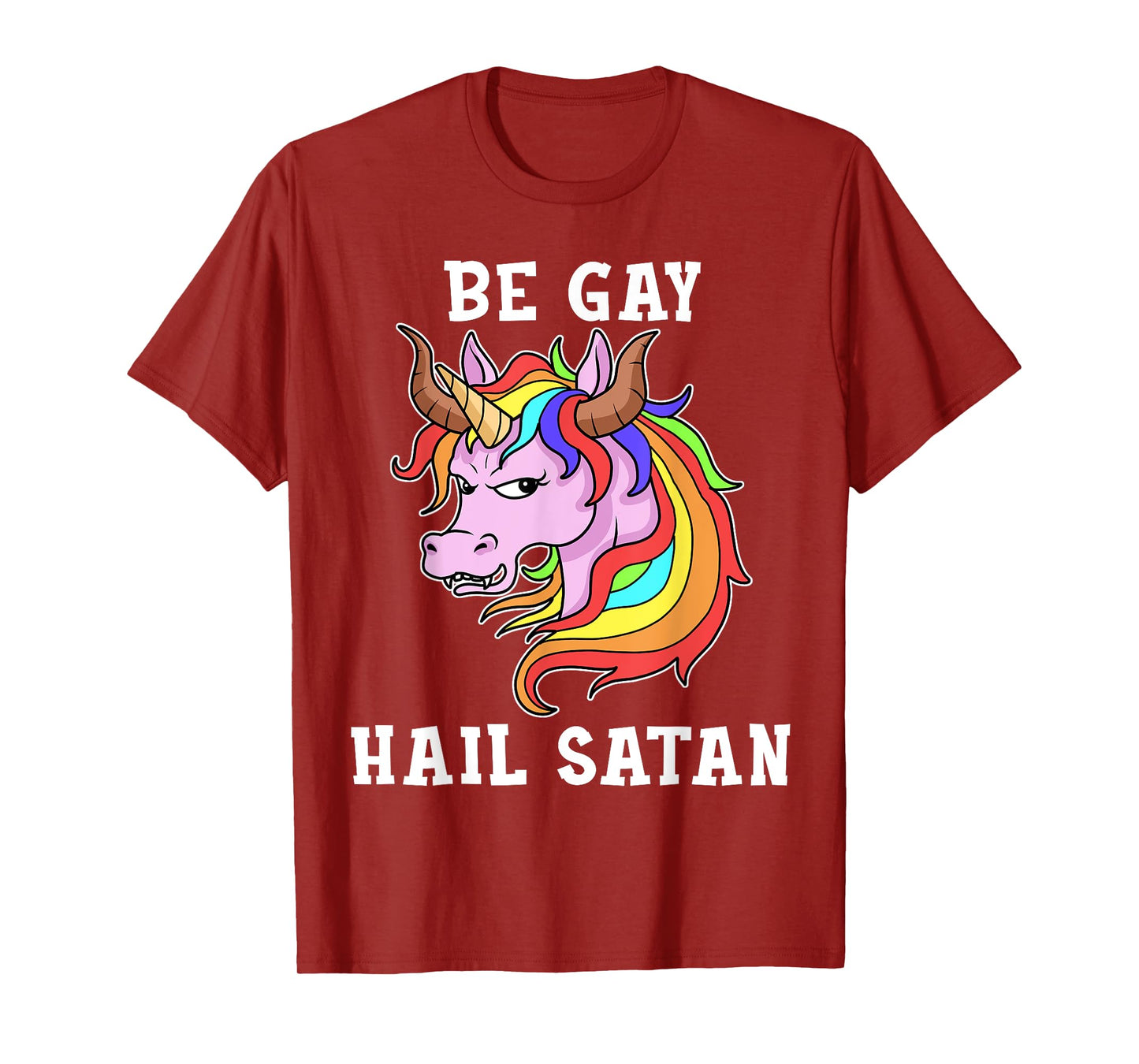 Be Gay Hail Satan Tshirt Men Gay Pride Shirt Men Unicorn T-Shirt