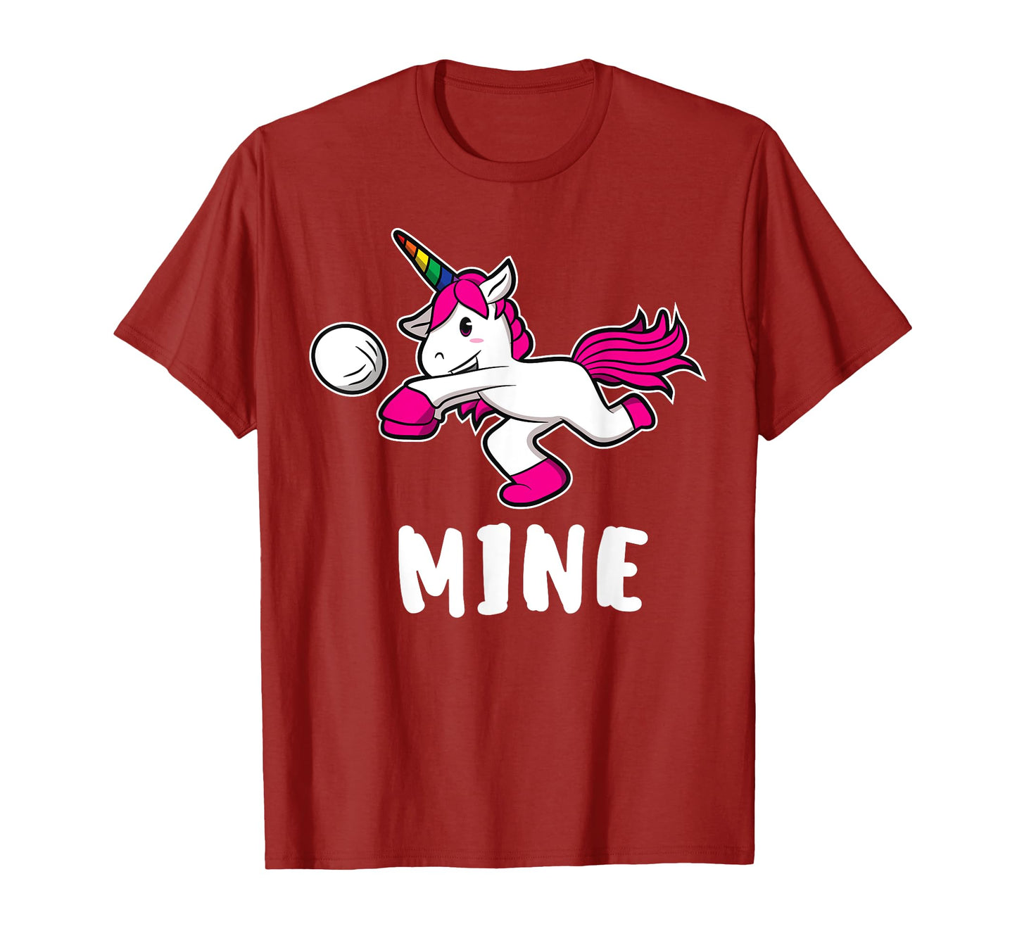 Funny Mine Volleyball Unicorn T-Shirt For Volleyball Girls T-Shirt