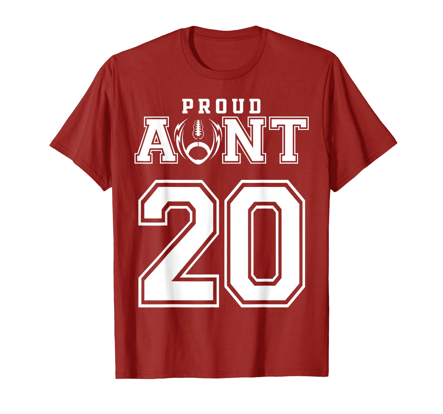 Custom Proud Football Aunt Number 20 Personalized For Women T-Shirt