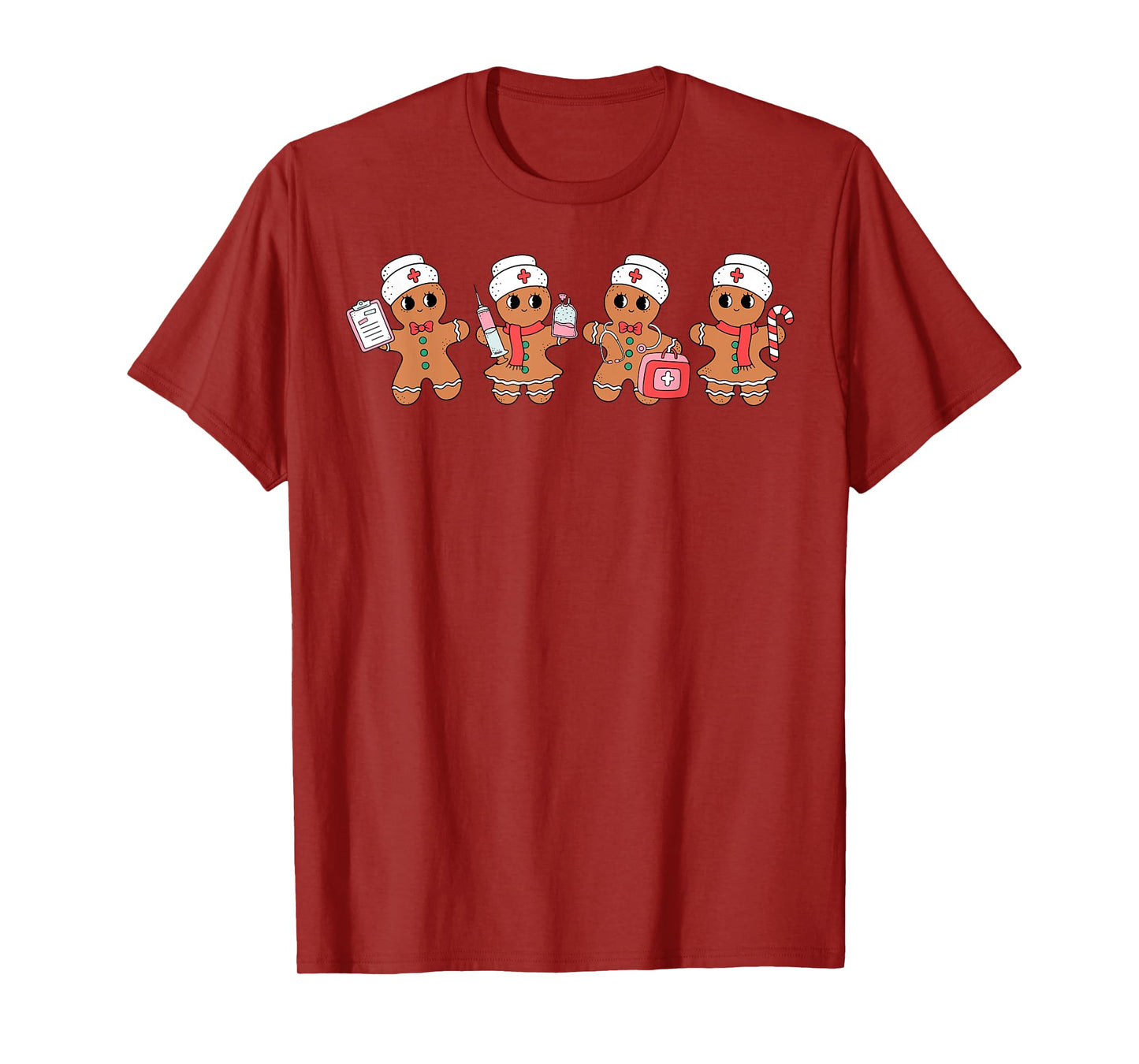 Cute Nurse Squad Gingerbread Christmas Holiday Pajamas Funny T-Shirt