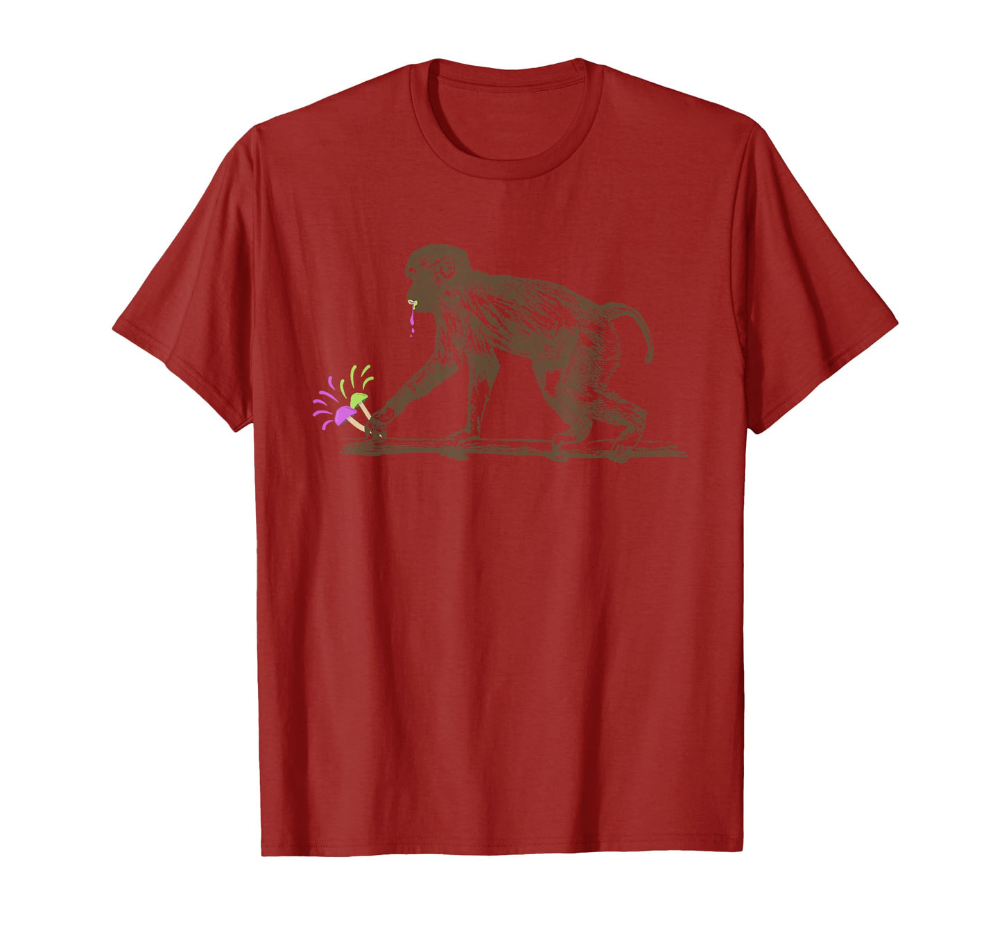 Stoned Ape Theory Magic Mushrooms Eating Monkey T-Shirt