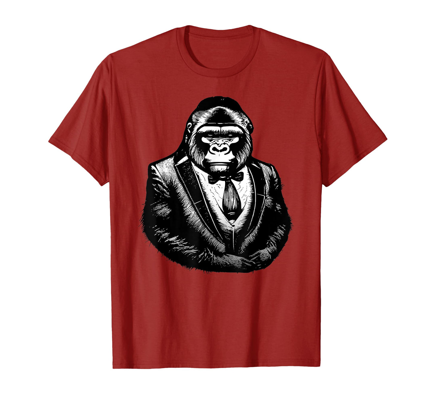 Gorilla_ in a Tuxedo, Funny Ape Monkey in a Tux_ Tie Suit T-Shirt