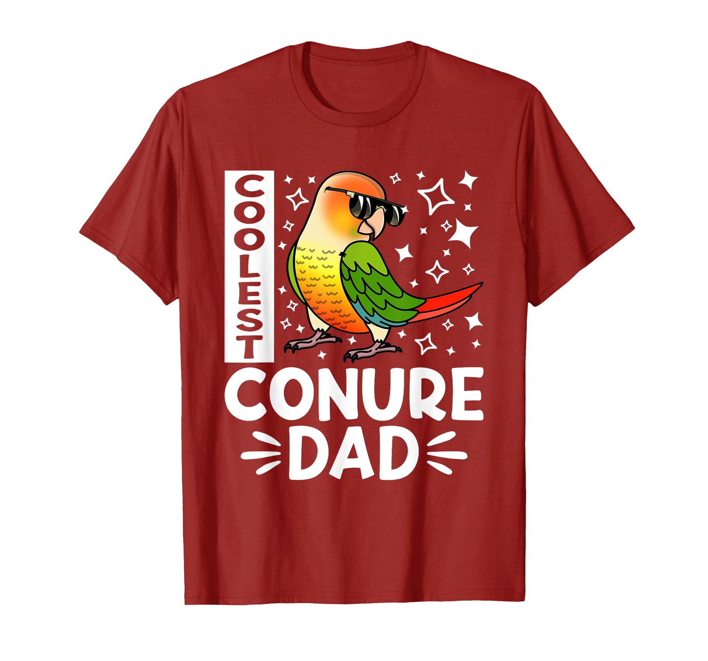 Coolest Conure Parrot Dad I Green Cheek Pineapple Conure T-Shirt
