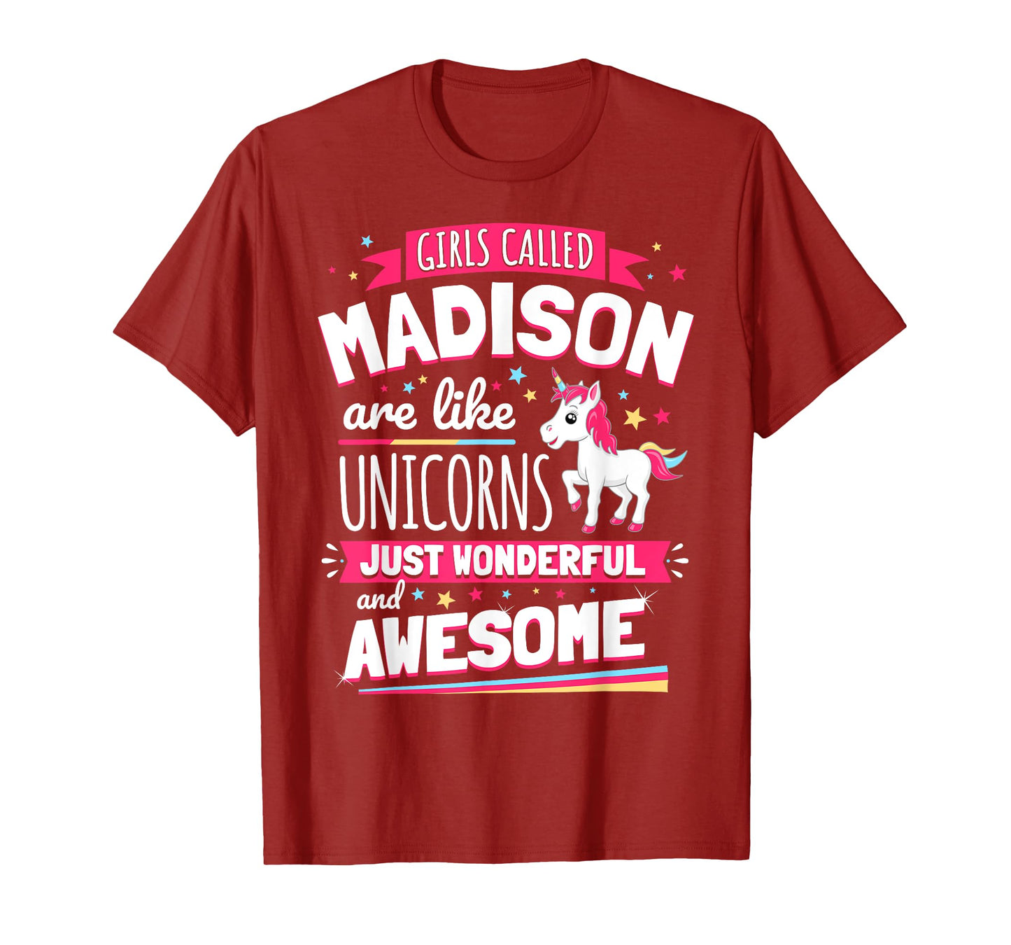 Madison Forename Prename First Given Name Unicorn T-Shirt T-Shirt