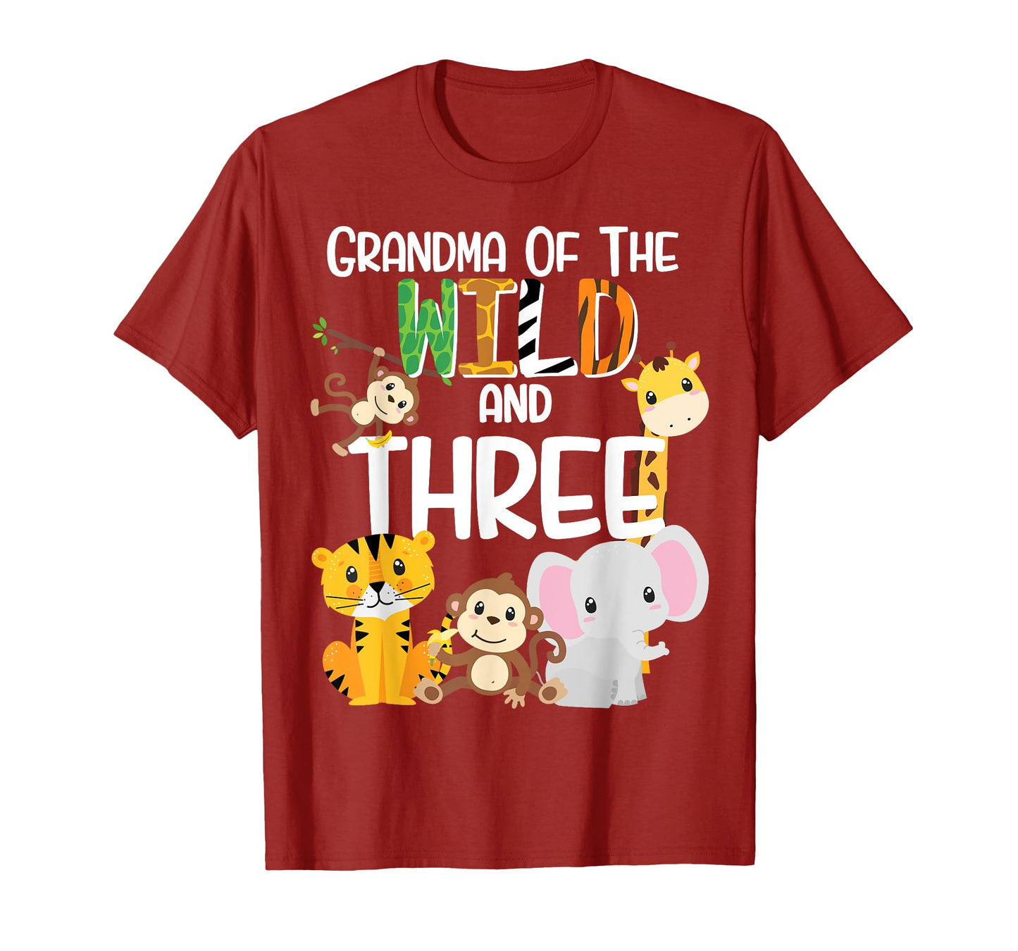 Grandma of the Wild and 3 Zoo Theme Birthday Safari Jungle T-Shirt