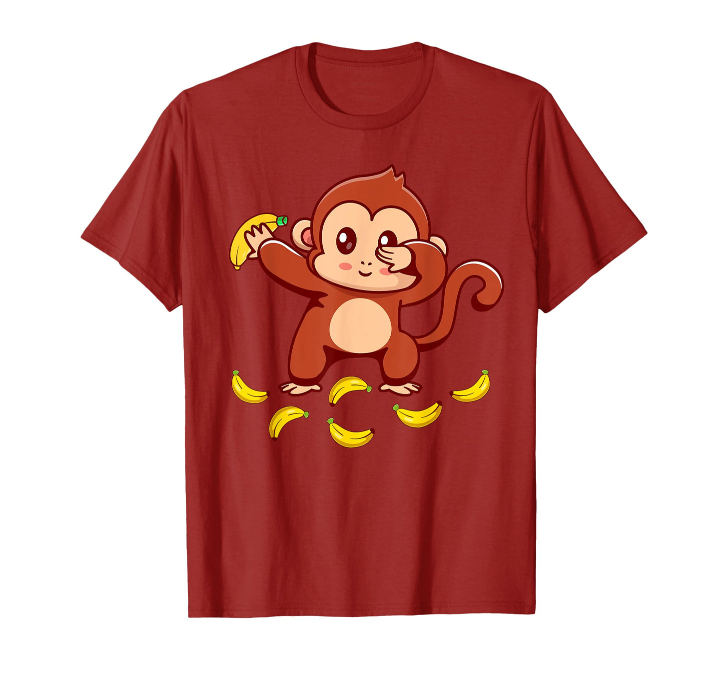 Monkey Shirt Kids Dabbing Monkey With Bananas Plush Toddler T-Shirt