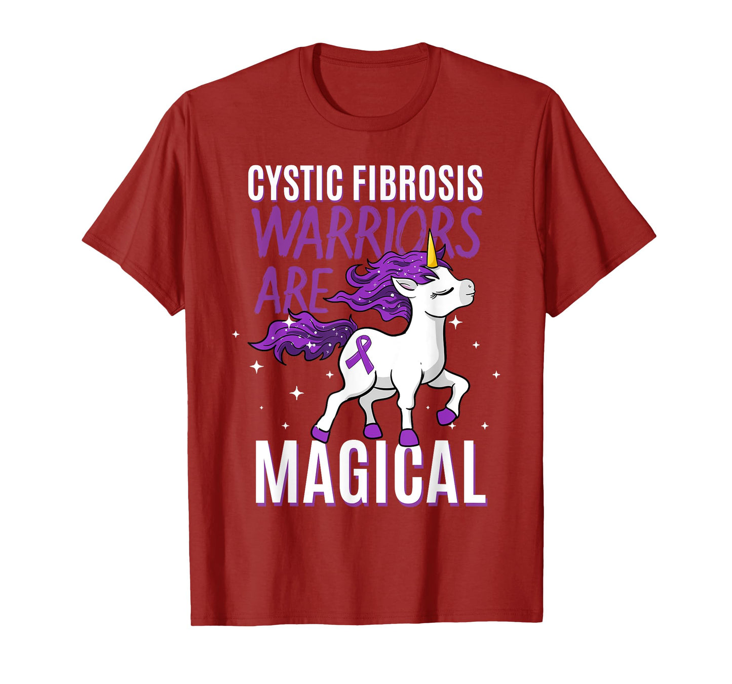 Cystic Fibrosis Warrior Magical Unicorn Purple Pulmonologist T-Shirt
