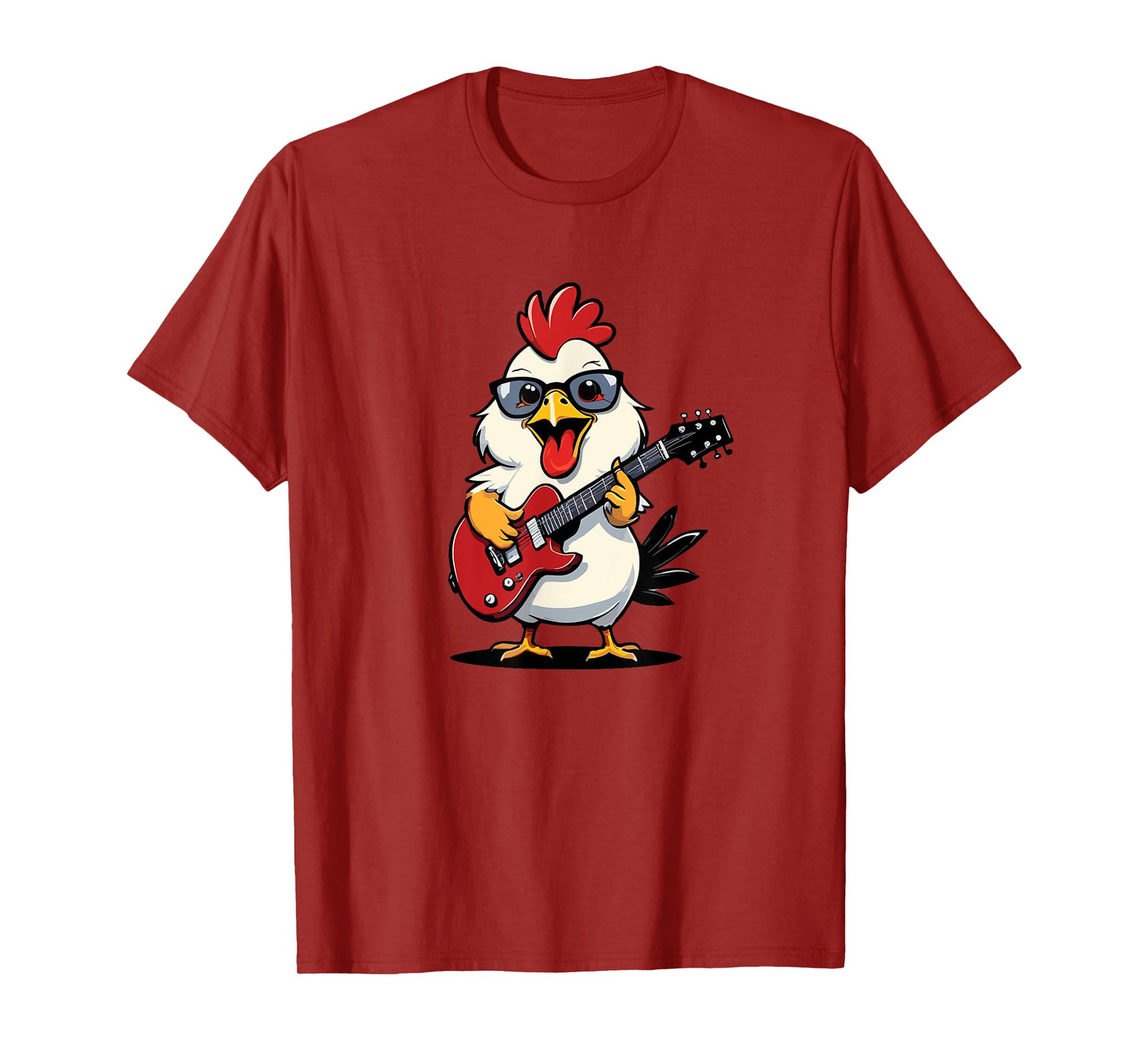 Chicken playing Electric Guitar, Chicken Guitarist T-Shirt