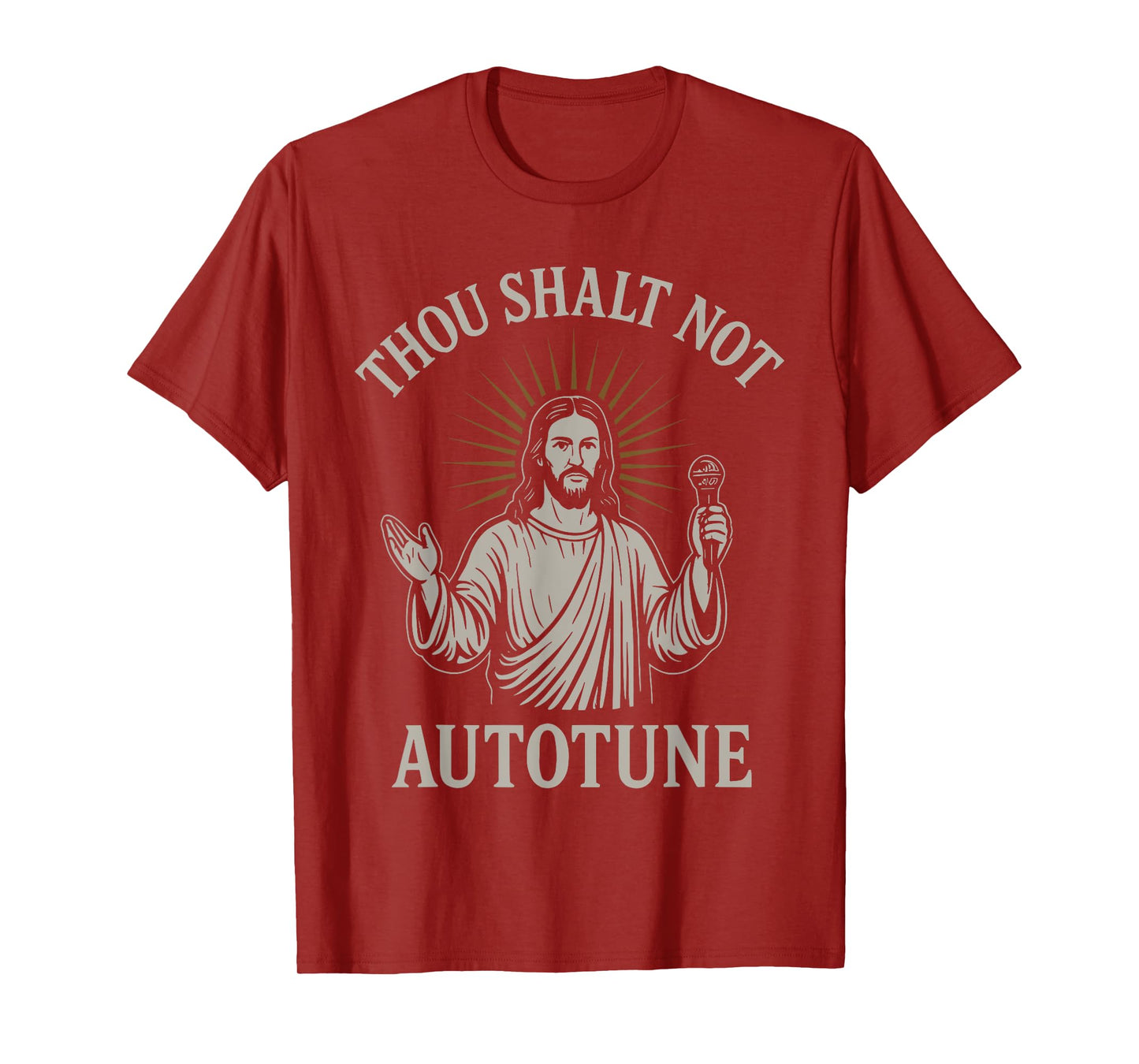 Thou Shalt Not Autotune Funny Vintage Christian Jesus Singer T-Shirt