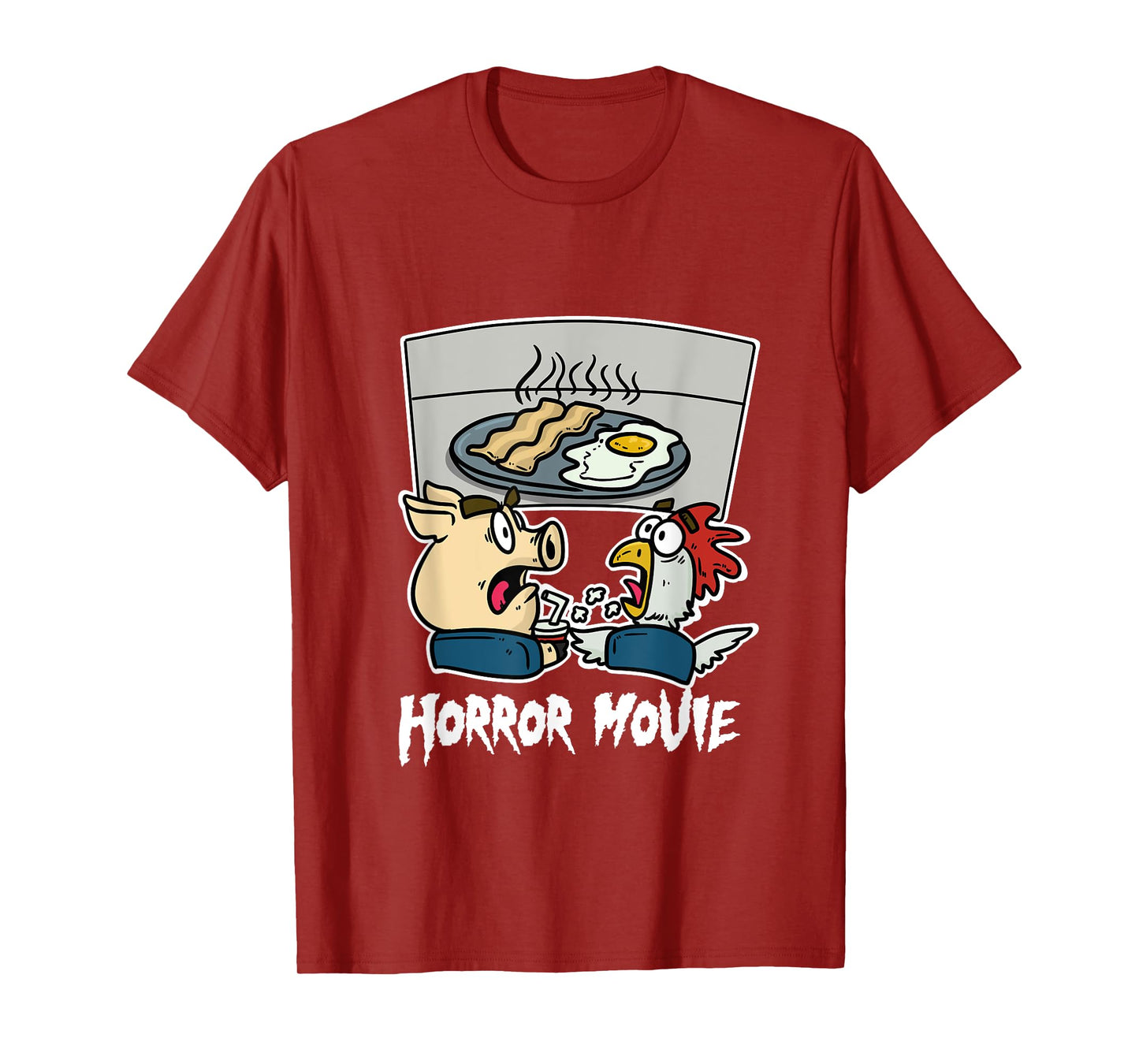 Pig Chicken Horror Film Cinema Horror Film Night Farmers T-Shirt