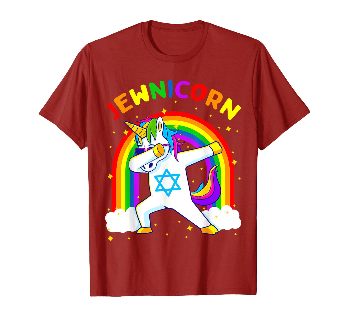 Jewnicorn Hanukkah Dabbing Unicorn Chanukah Women Girls Gift T-Shirt