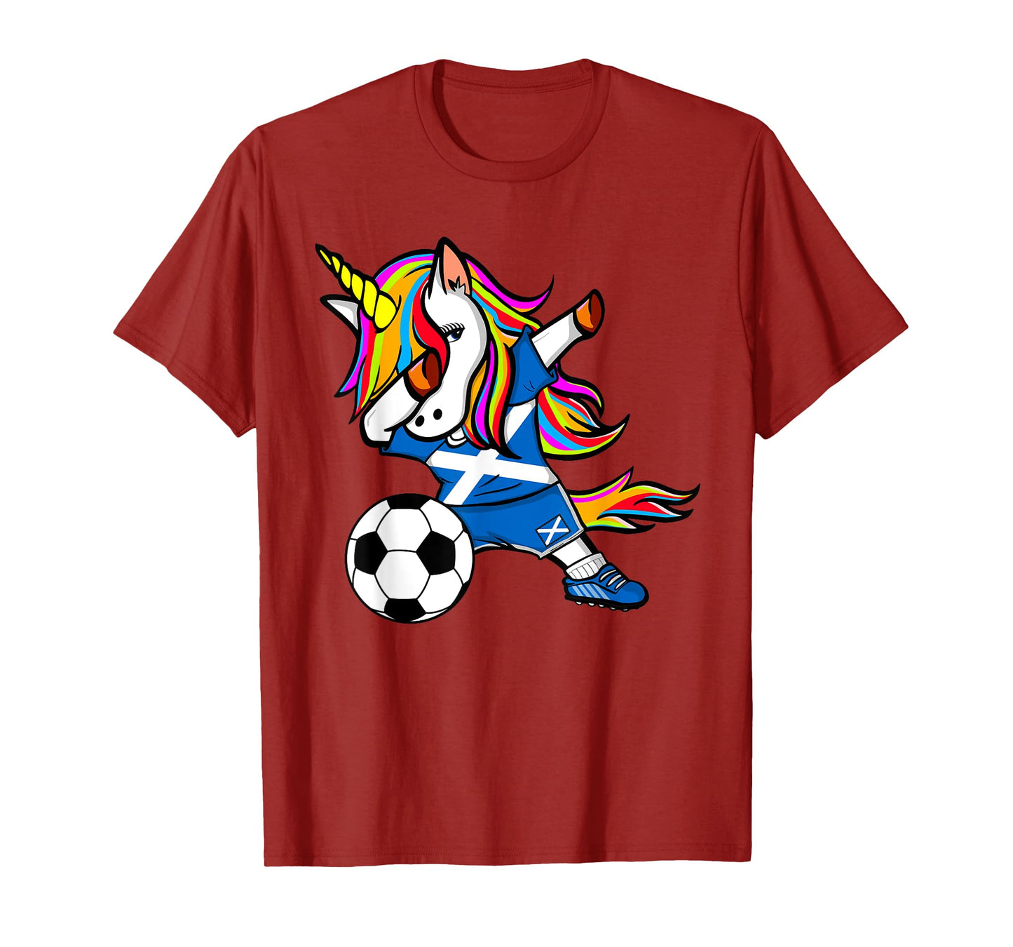 Dabbing Unicorn Scotland Soccer Fan Jersey Scottish Football T-Shirt