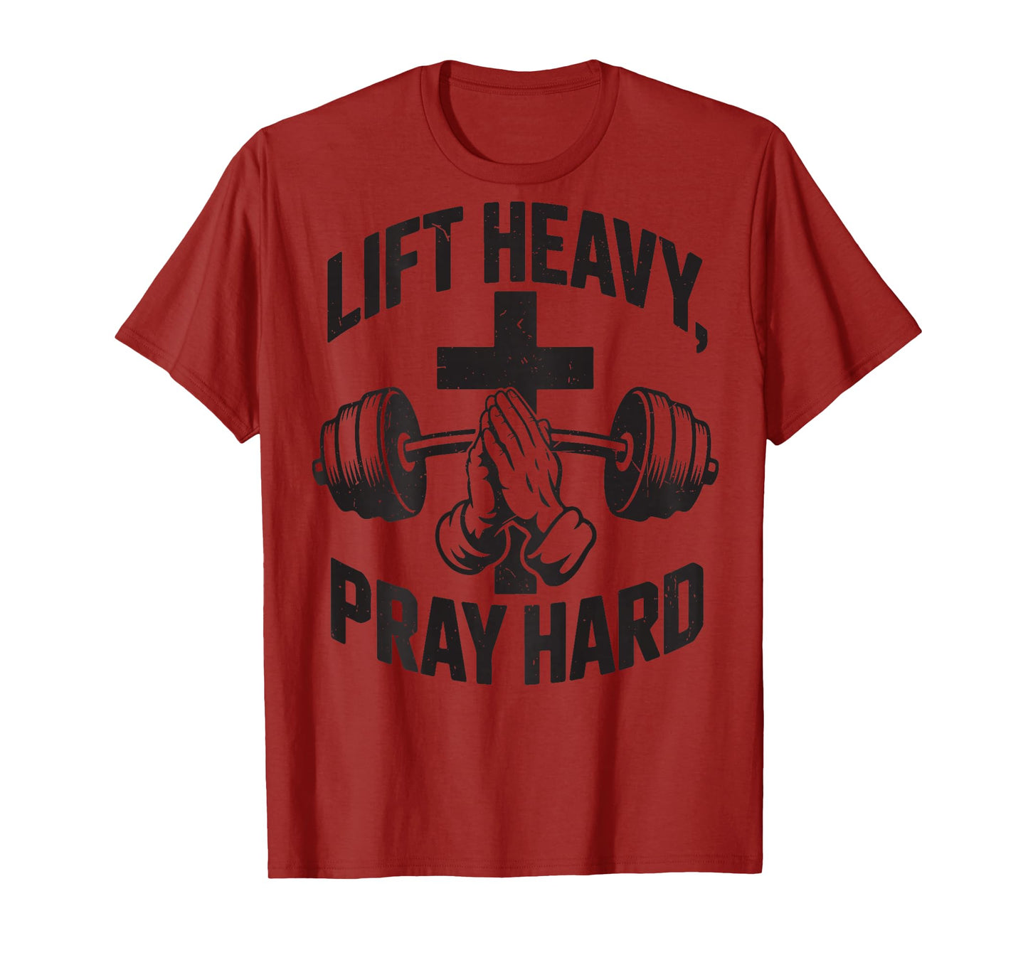 Christian Workout Lift Heavy Pray Hard Jesus Gym Christian T-Shirt