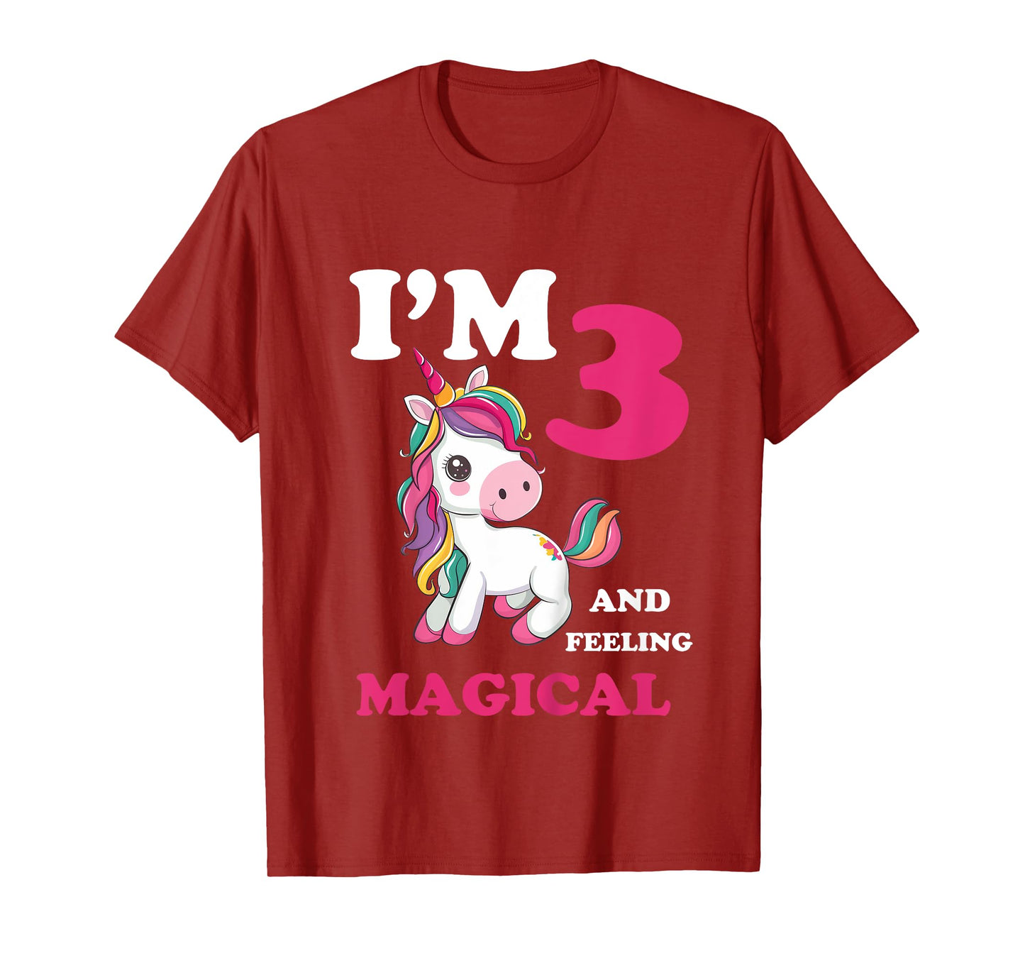 I'm 3 Years Old 3rd Birthday 3yr Girl Unicorn T-Shirt