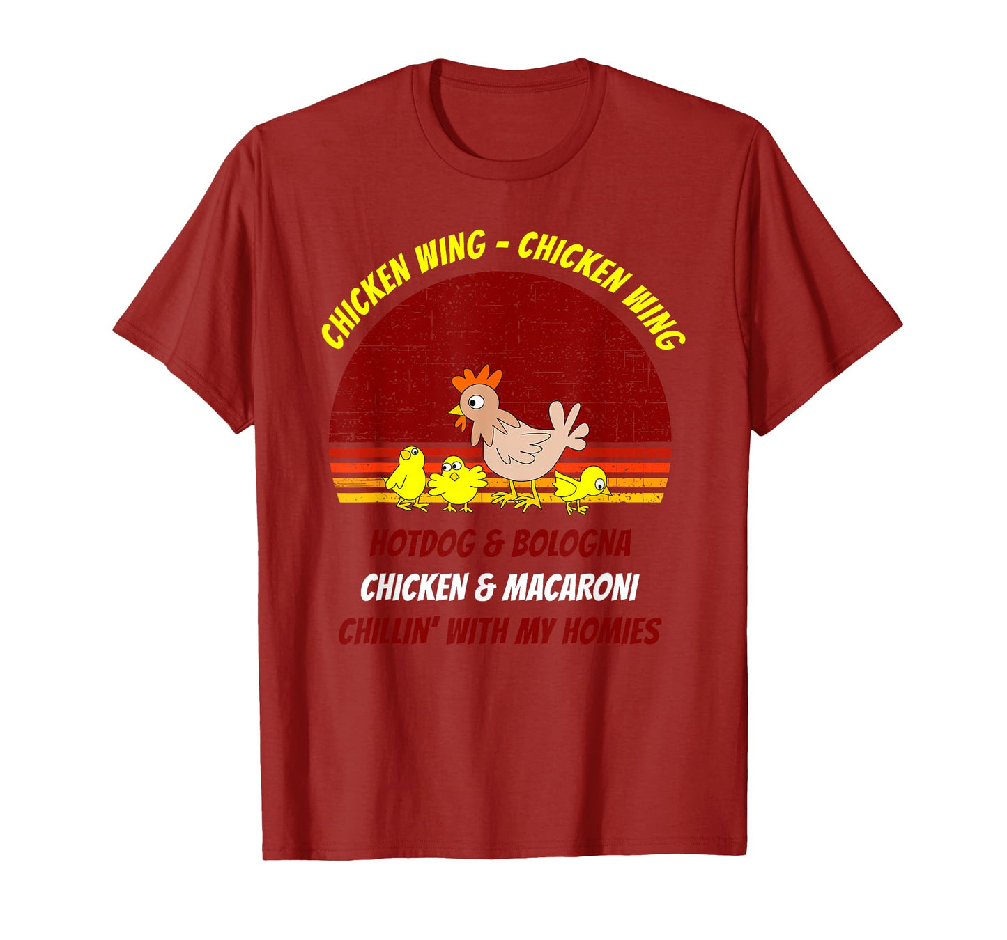 Chicken Wing Shirt Kids Retro Sunset For Boys Girls T-Shirt