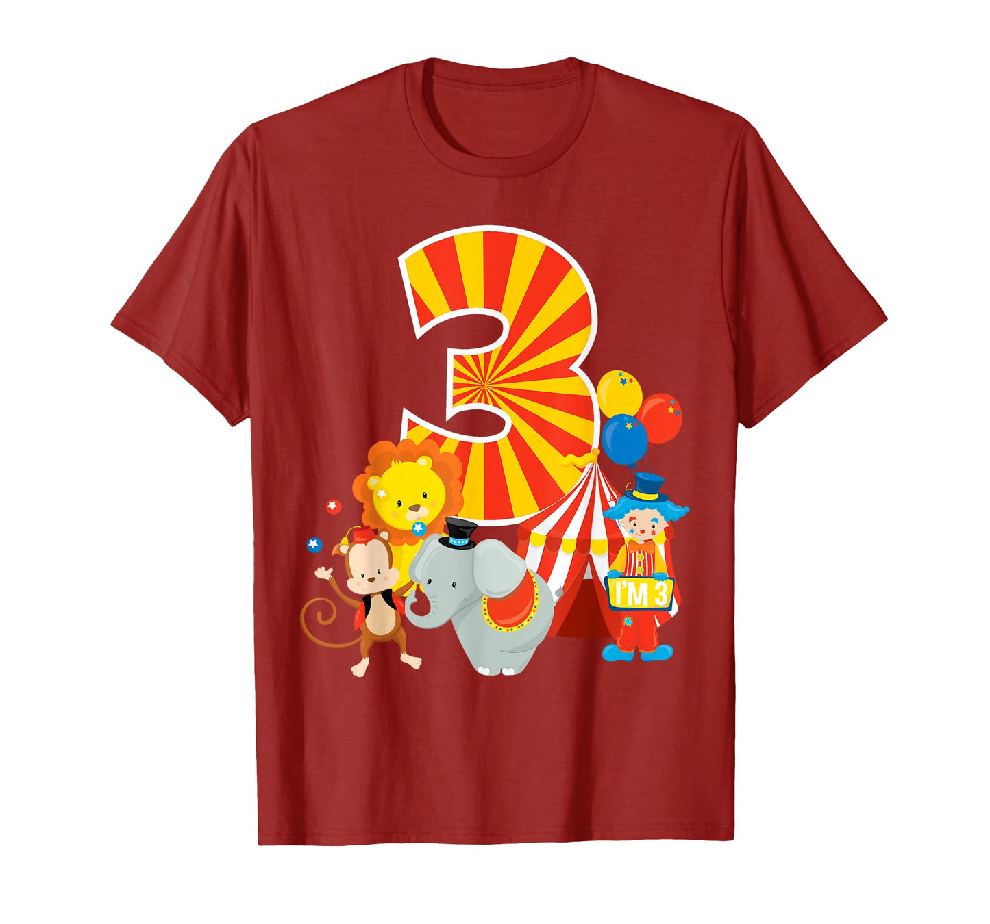 3rd Birthday Shirt Boys Girls Circus 3 Birthday Party Shirt T-Shirt