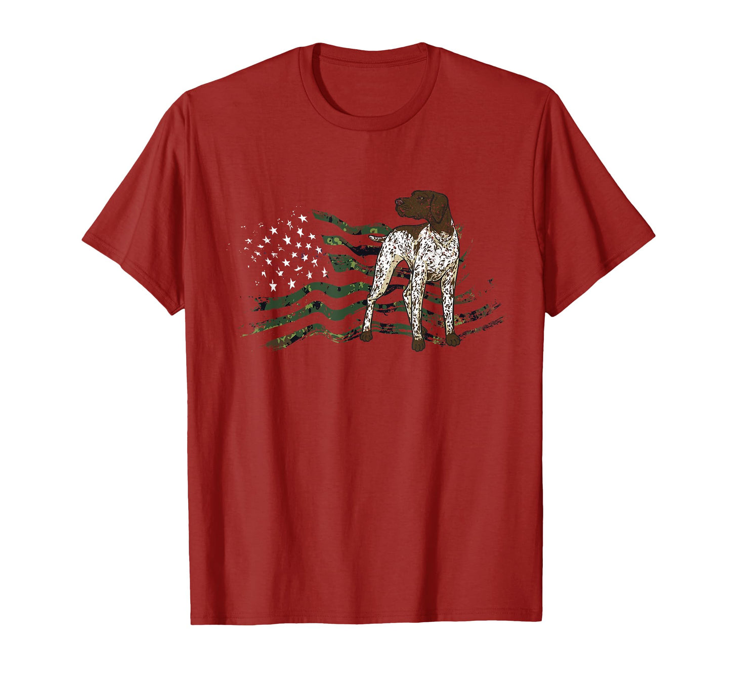 German Shorthaired Pointer American Flag GSP Dog T-Shirt