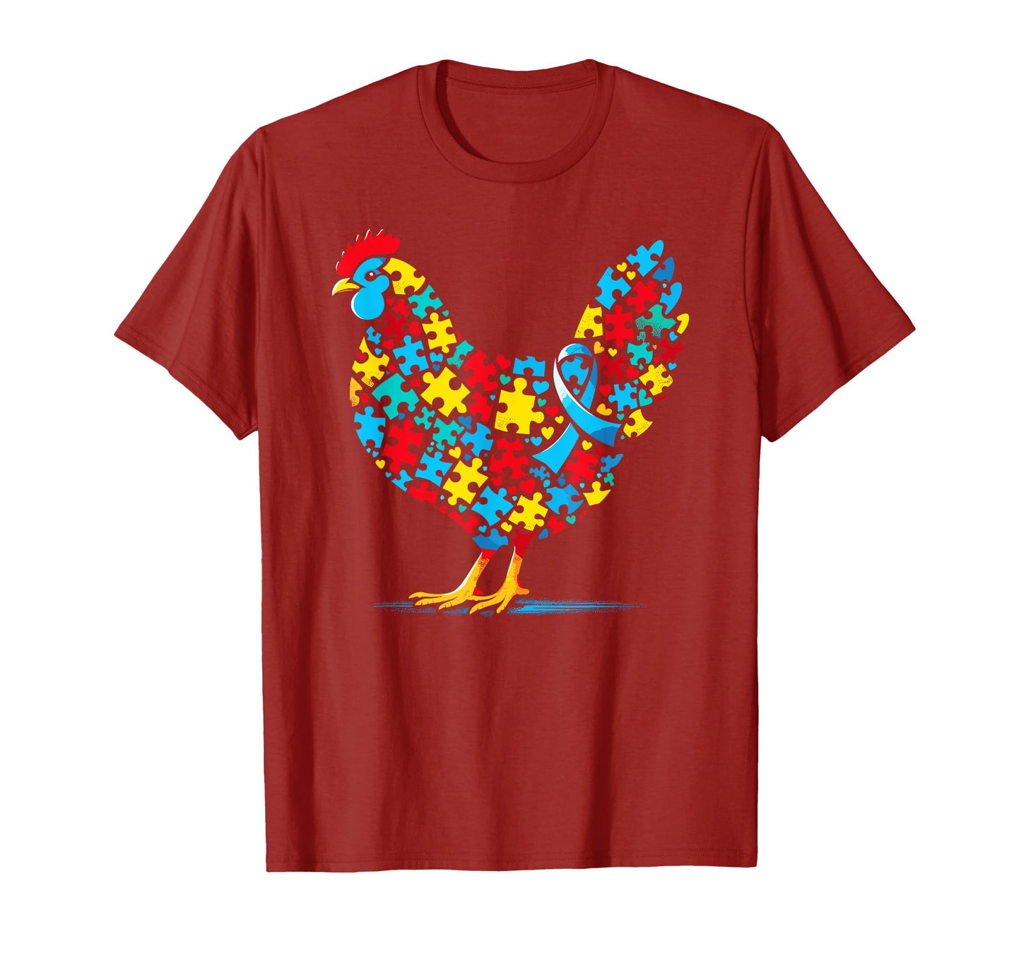 Chicken Puzzle Autism Awareness Autistic Womens Mens Kids T-Shirt