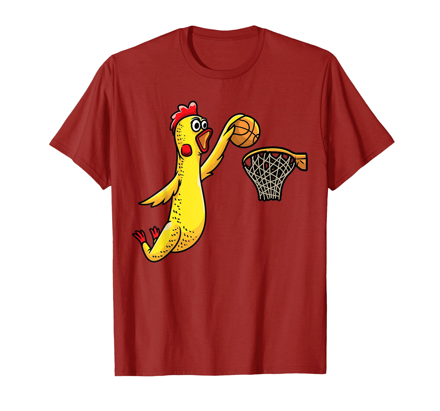Funny Rubber Chicken Playing Basketball Player Sports T-Shirt