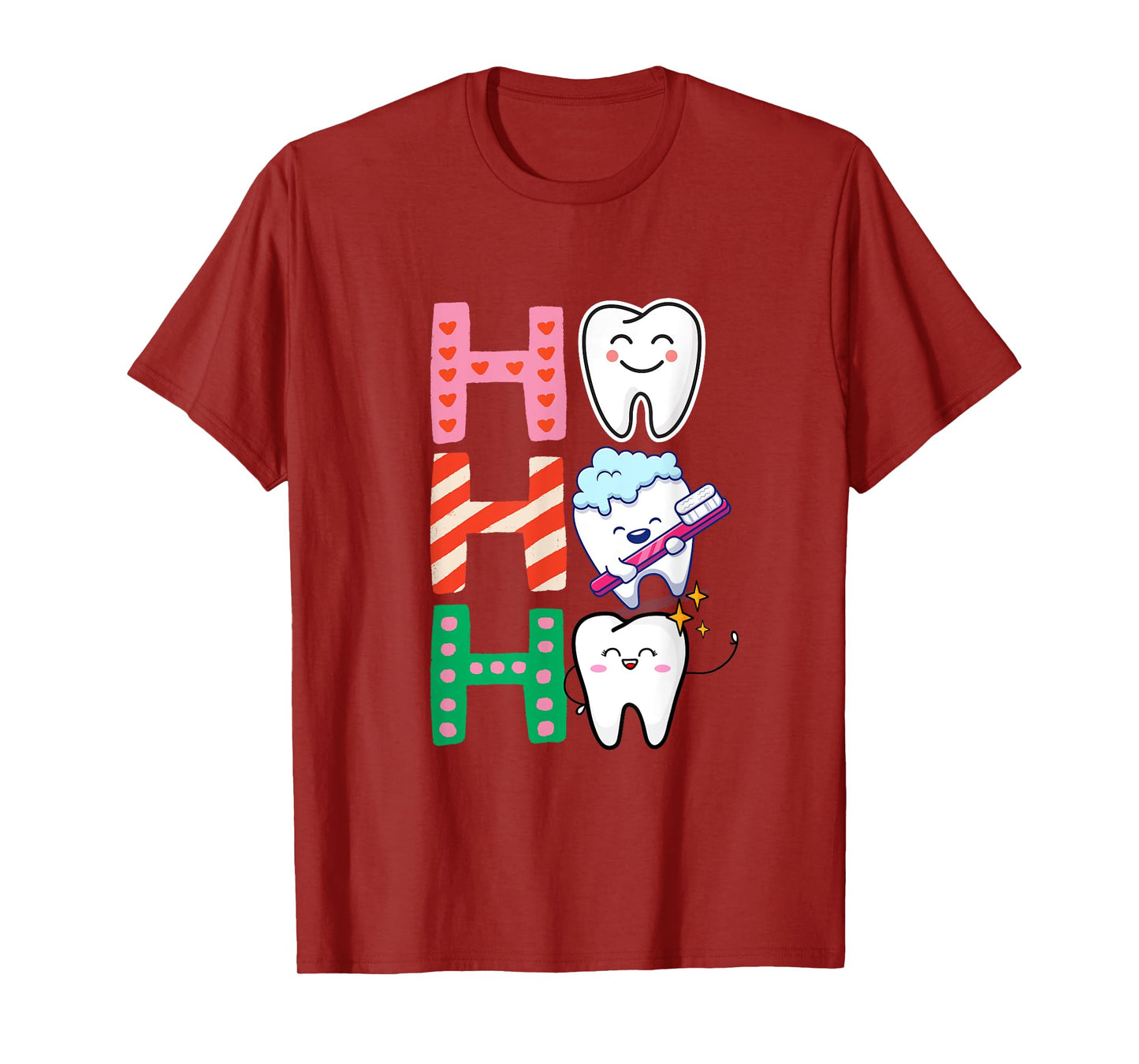 Funny Tooth Christmas Dentist Xmas Dental Assistant Ho Ho Ho T-Shirt