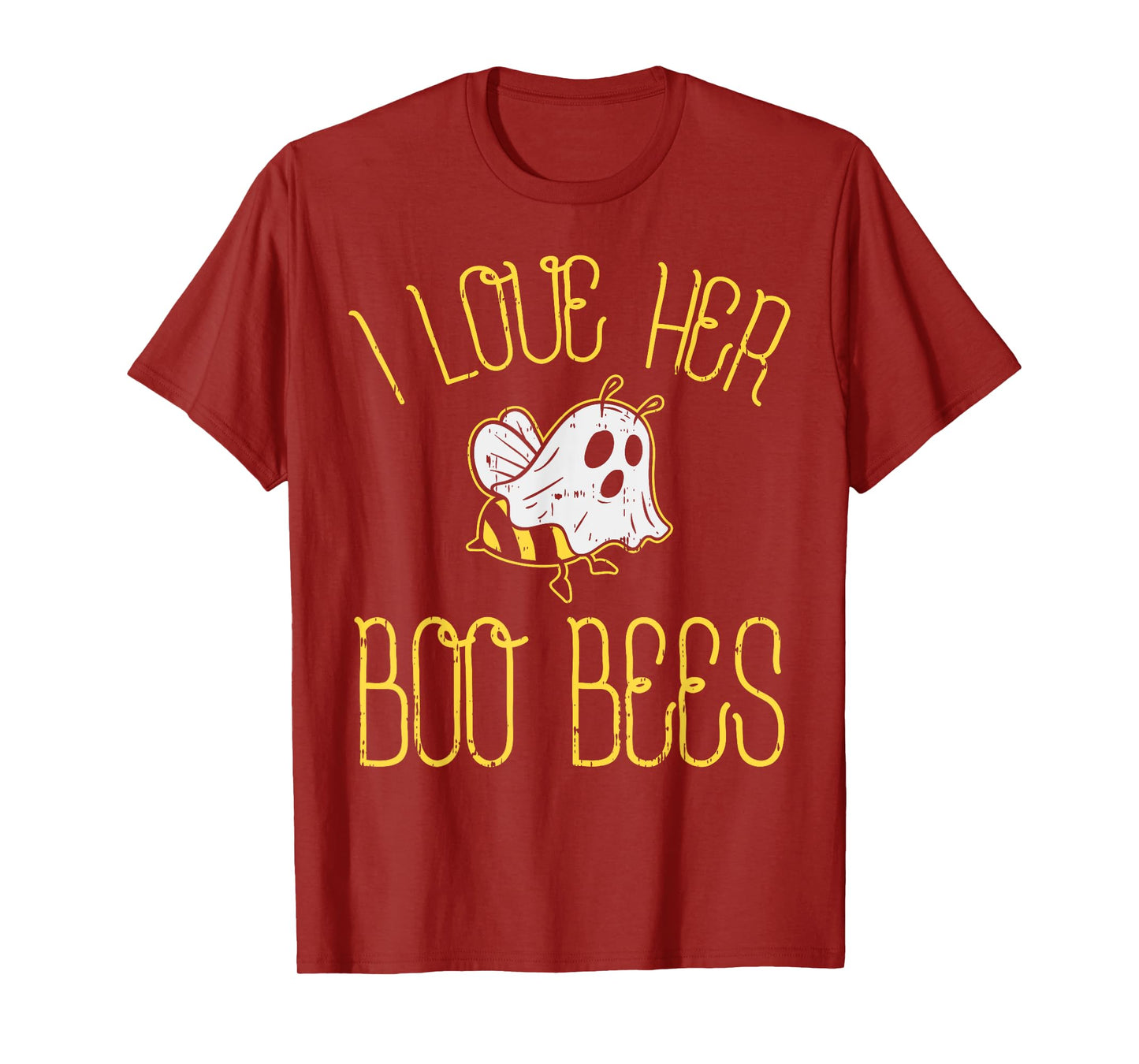 I Love Her Boo Bees Couples Halloween Adult Costume His Men T-Shirt