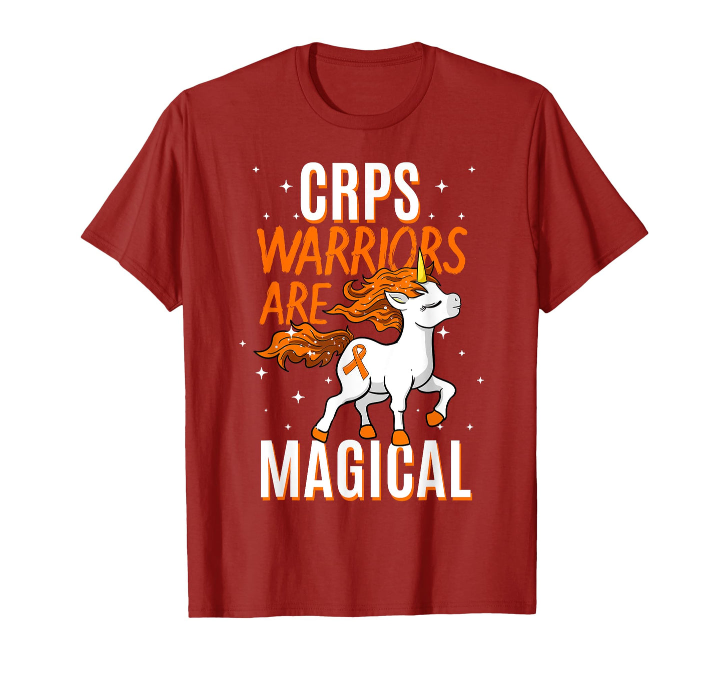 CRPS Warrior Magical Unicorn Orange Ribbon Causalgia RSD T-Shirt