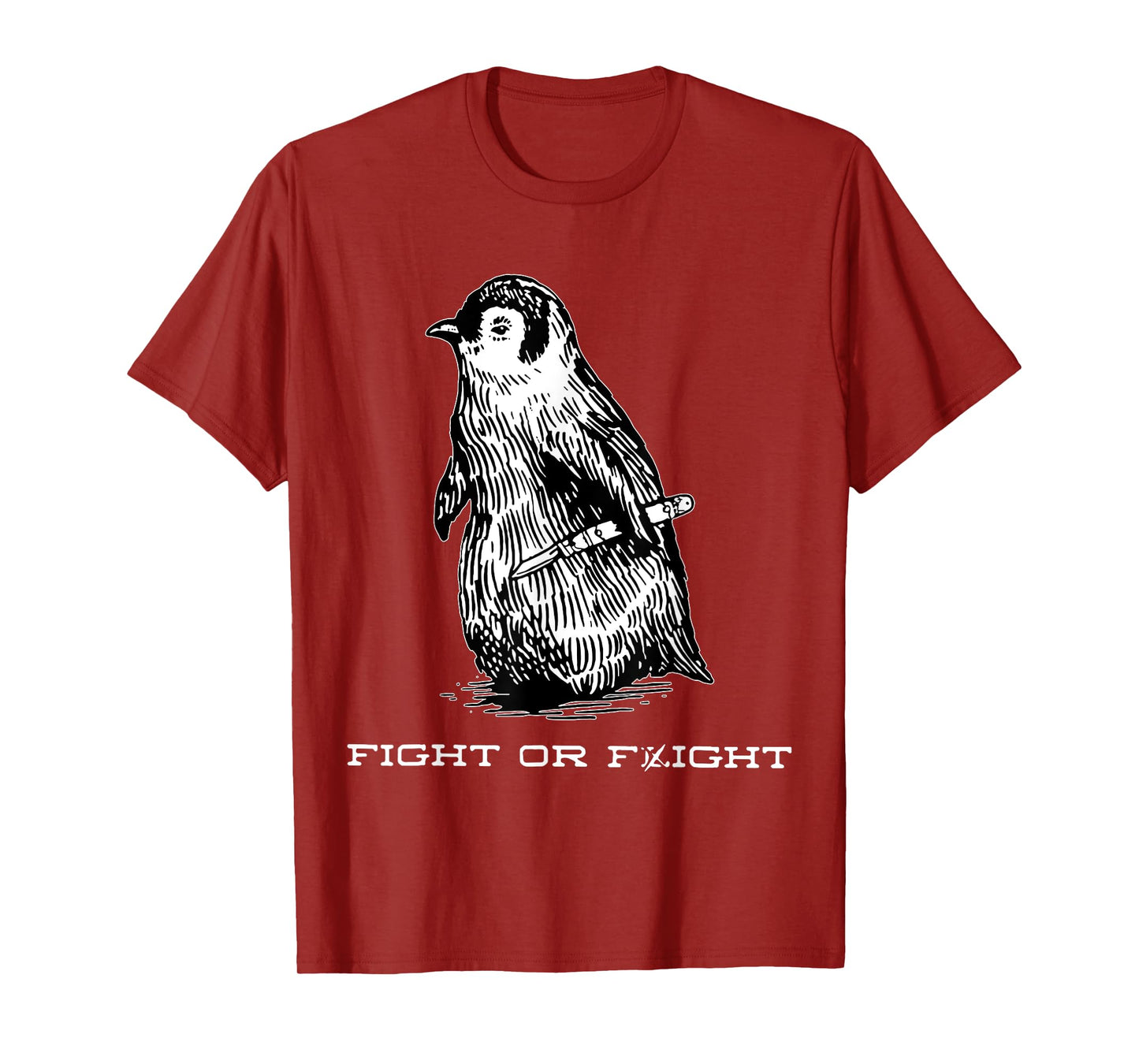 Fight or Flight Funny Penguin Funny Meme North Pole Penguin T-Shirt