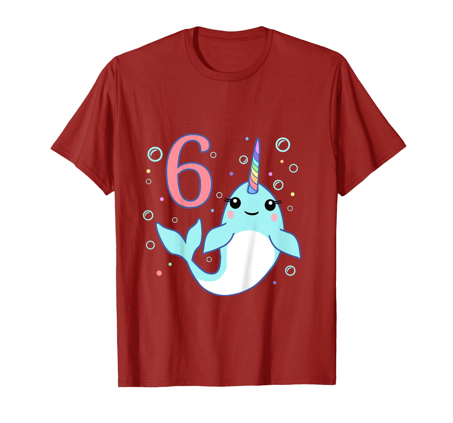 6 Year Old 6th Unicorn Narwhal Undersea Birthday Boys Girls T-Shirt