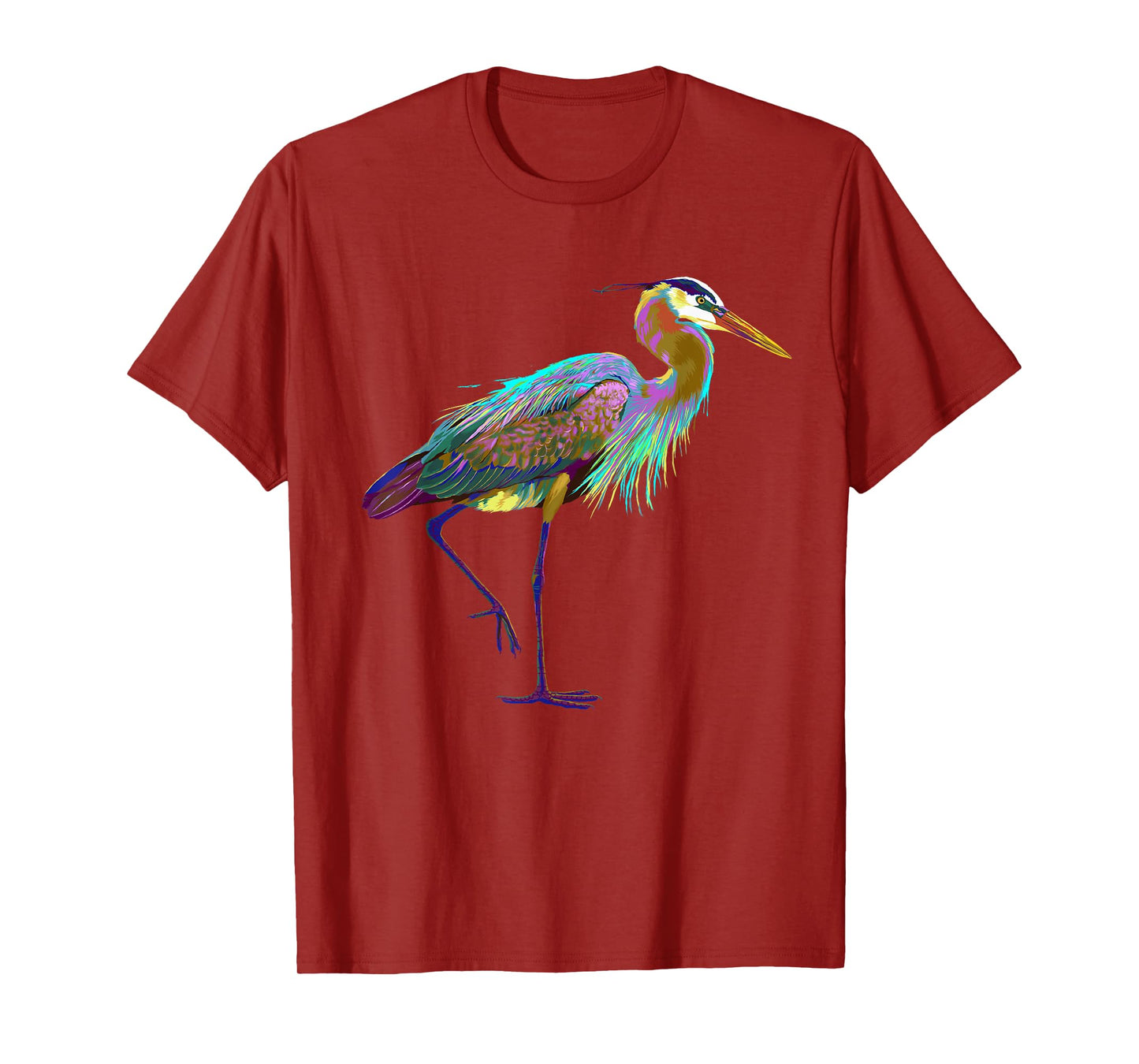 Colourful Splash Bird Blue Heron T-Shirt