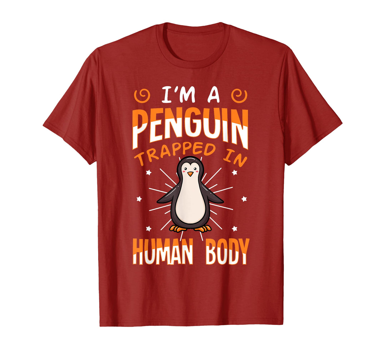 Penguin Trapped Human Body Funny Seabird Animal Lovers T-Shirt